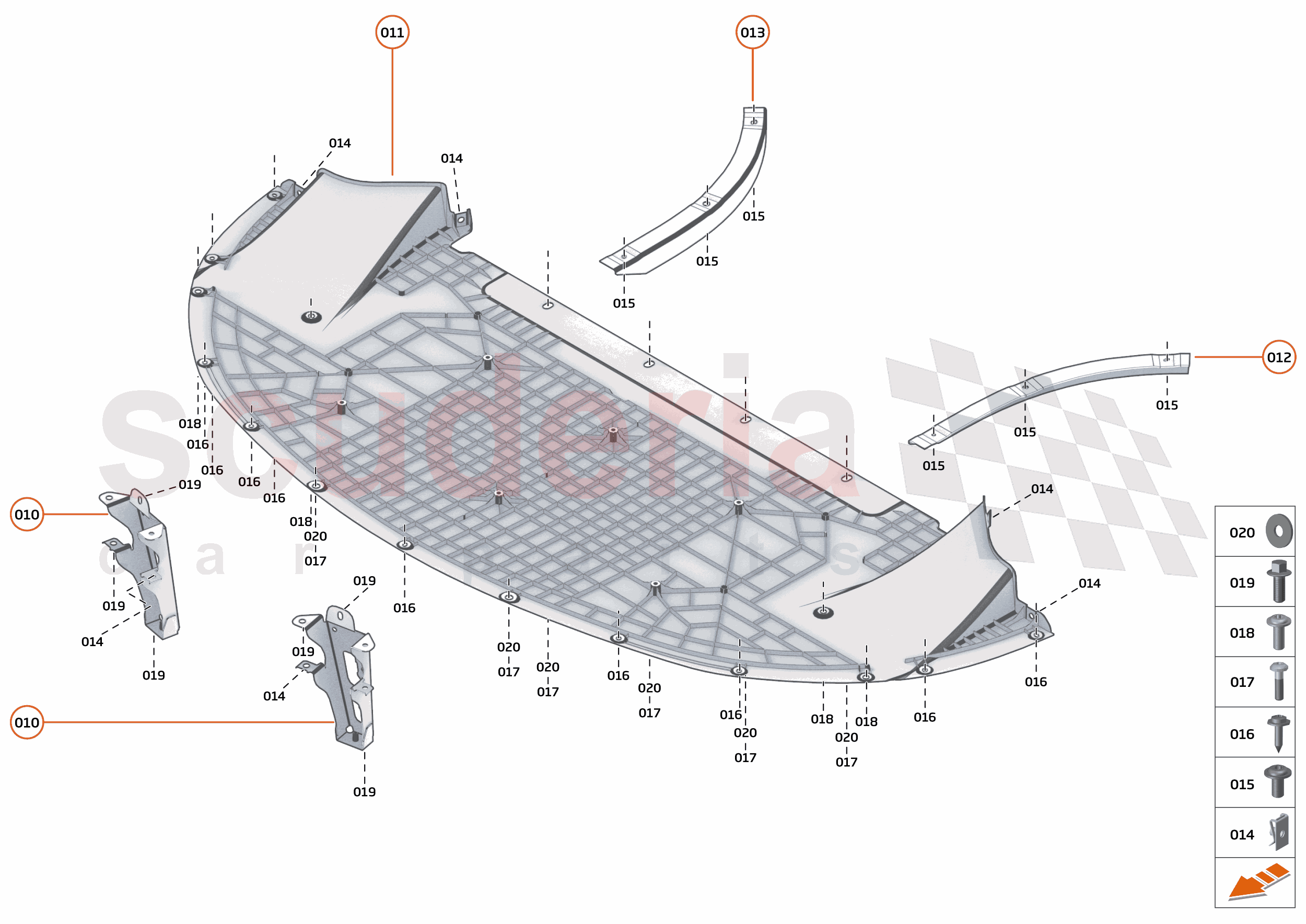 15 - DUCTS, VENTS AND FLOORS - 15.3 - FRONT NON-STRUCTURAL FLOORS of McLaren McLaren McLaren 765LT Spider