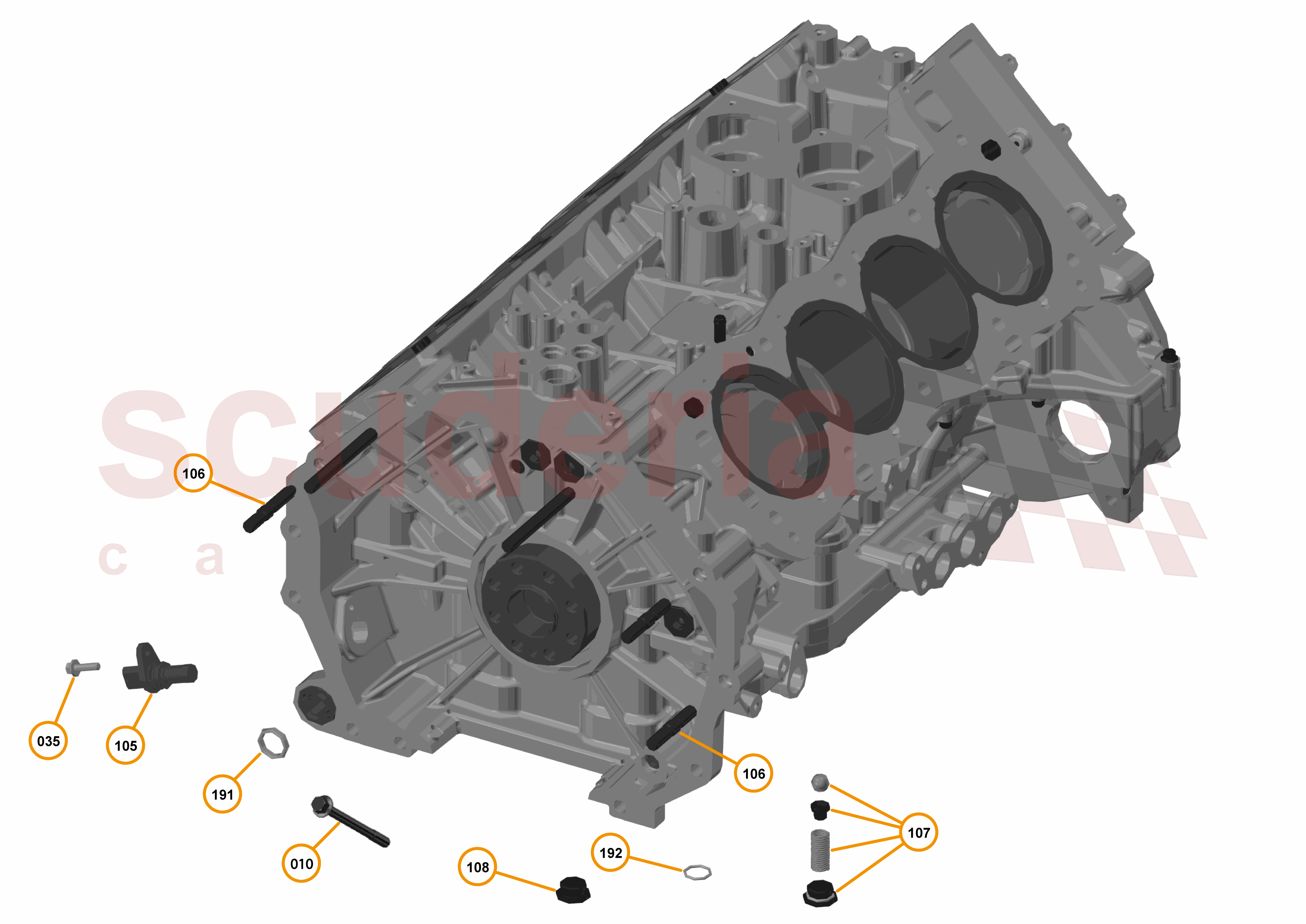 16 - F1 - POWER UNIT - 16.9 - 01 - POWER UNIT - CRANK POSITION + TRANSMISSION STUDS of McLaren McLaren McLaren 650S Coupe