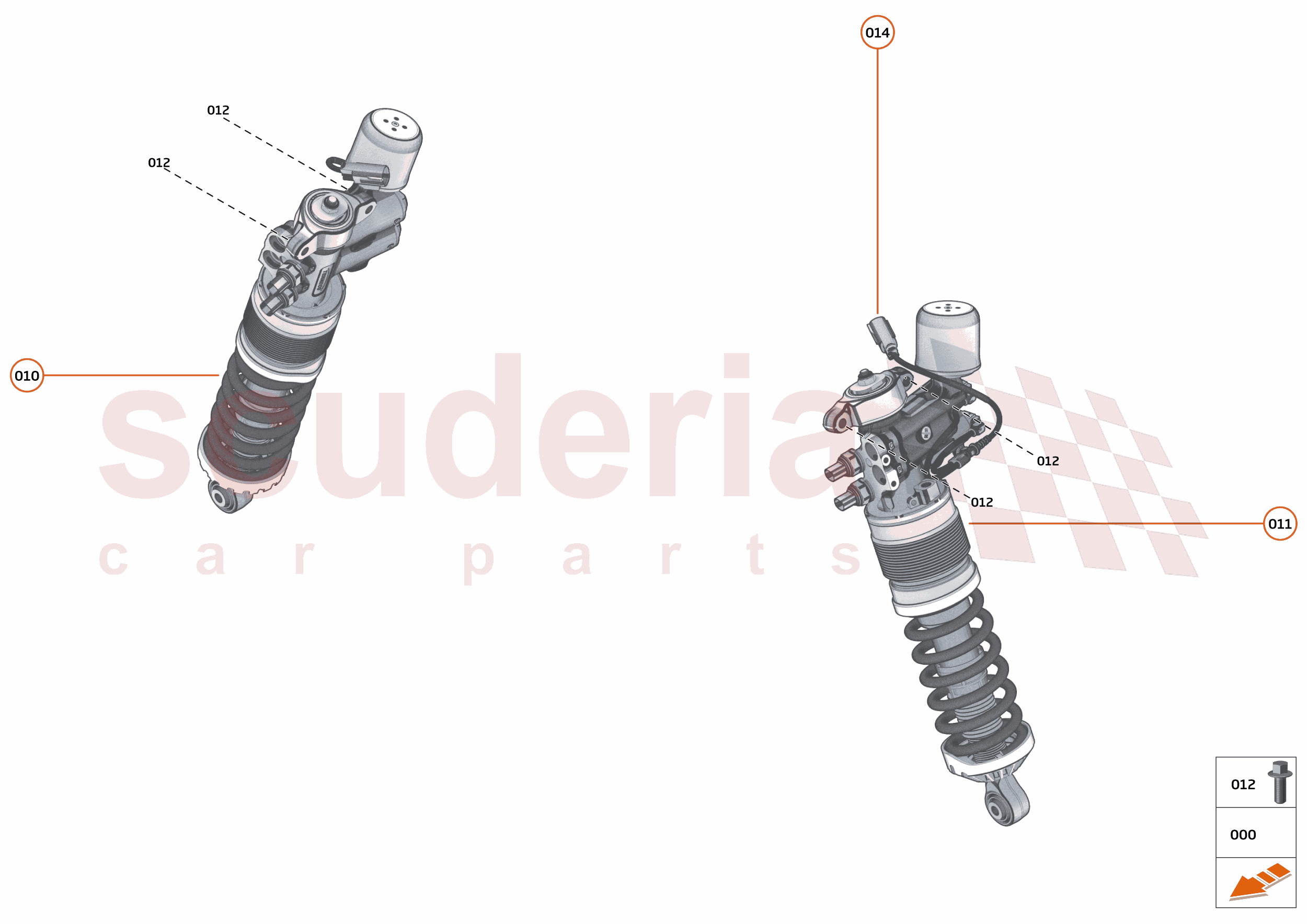 19 - SUSPENSION - FRONT - 19.1 - DAMPER & ACTUATOR ASSEMBLIES FRONT of McLaren McLaren McLaren 765LT Spider