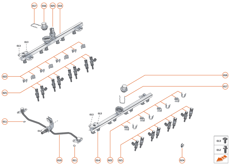 21 - ENGINE - 21.6 - FUEL RAIL & INJECTORS  of McLaren McLaren Ultimate Series McLaren Elva