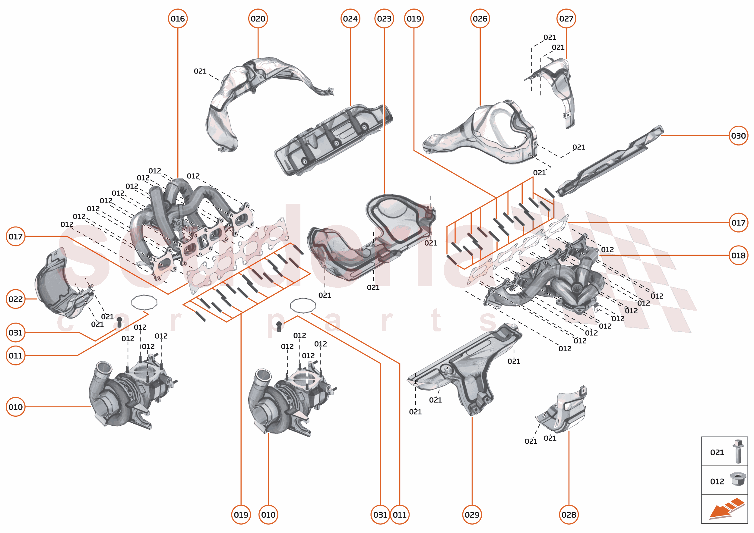 21 - ENGINE - 21.4 - EXHAUST MANIFOLD & TURBOCHARGERS of McLaren McLaren Ultimate Series McLaren Elva
