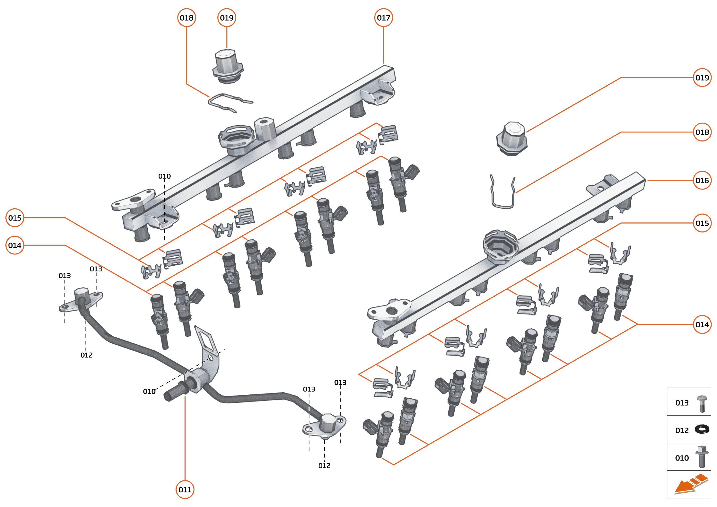 22 - ENGINE - 22.6 - FUEL RAIL & INJECTORS of McLaren McLaren GT McLaren GT