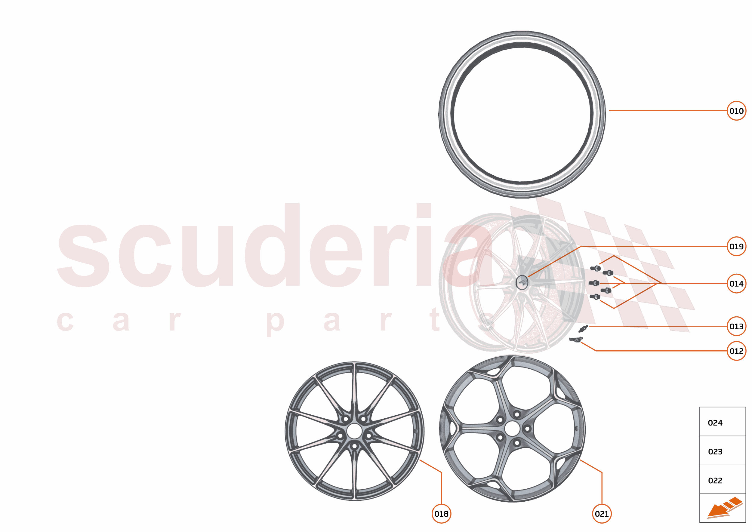 22 - SUSPENSION - WHEELS AND TYRES REAR - 22.1 - WHEEL AND TYRE ASSEMBLIES REAR of McLaren McLaren McLaren 600LT Spider