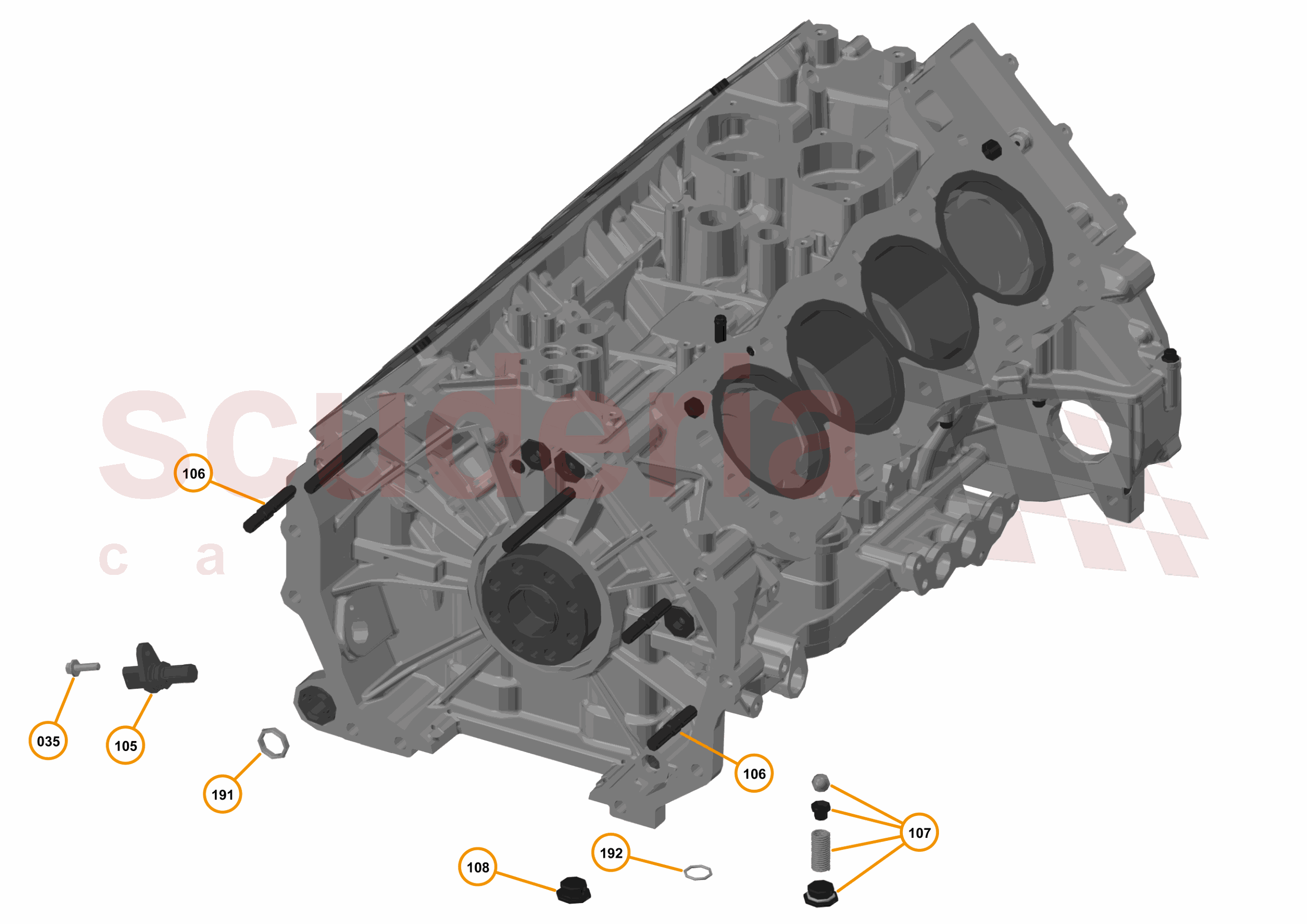 16 - F1 - POWER UNIT - 16.9 - 01 - POWER UNIT - CRANK POSITION + TRANSMISSION STUDS of McLaren McLaren McLaren 625C Spider