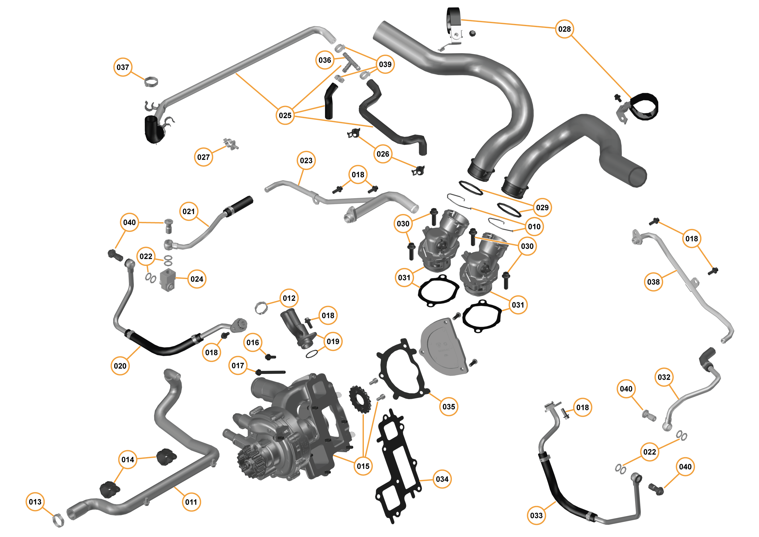 16 - F1 - POWER UNIT - 16.4 - 01 - POWER UNIT - WATER PUMP + COOLING of McLaren McLaren Super Series McLaren 675LT Coupe