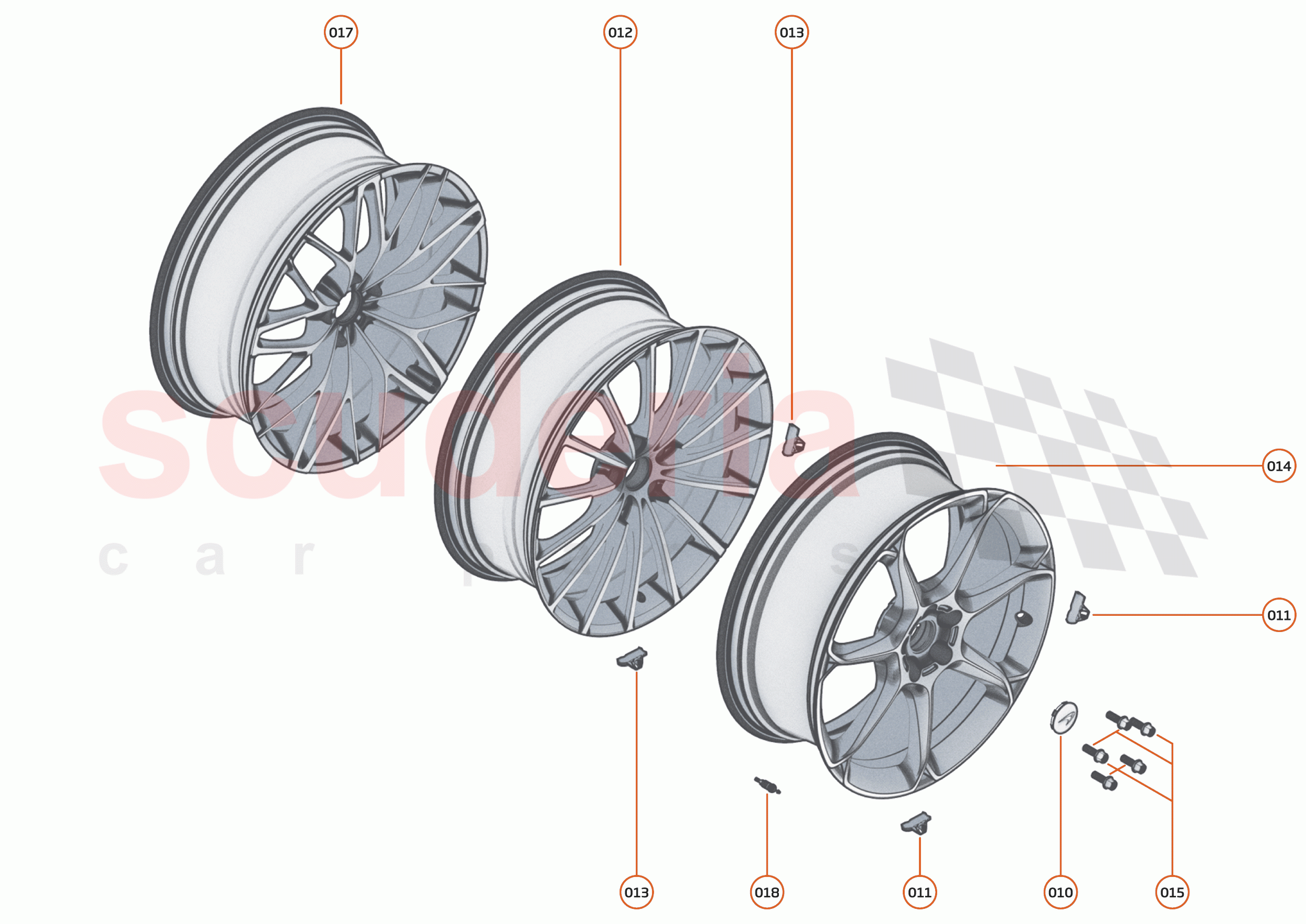 18 - SUSPENSION - 18.14 - WHEEL AND TYRE ASSEMBLIES REAR RIGHT of McLaren McLaren GT