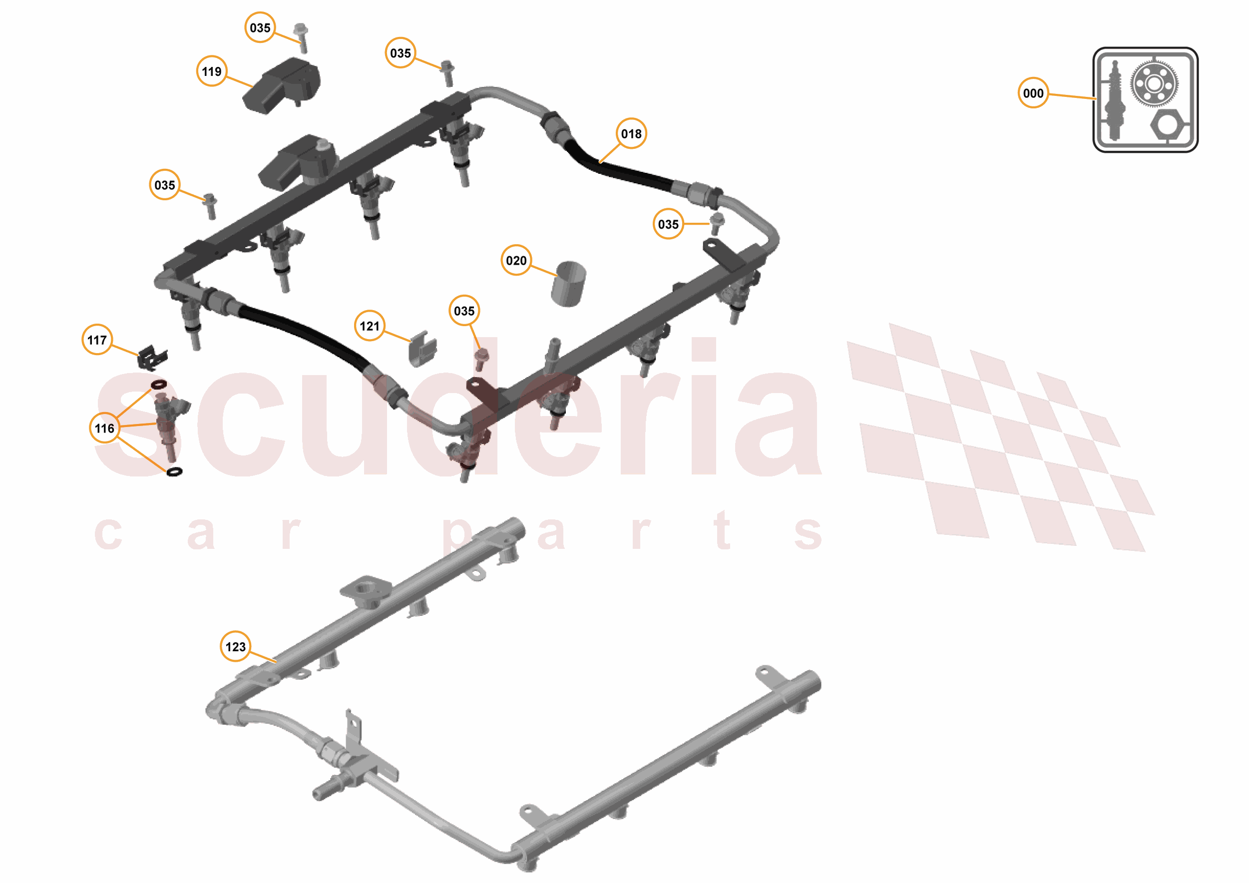 16 - F1 - POWER UNIT - 16.11 - 01 - POWER UNIT - FUEL RAIL + INJECTORS - 12C of McLaren McLaren McLaren 12C Coupe
