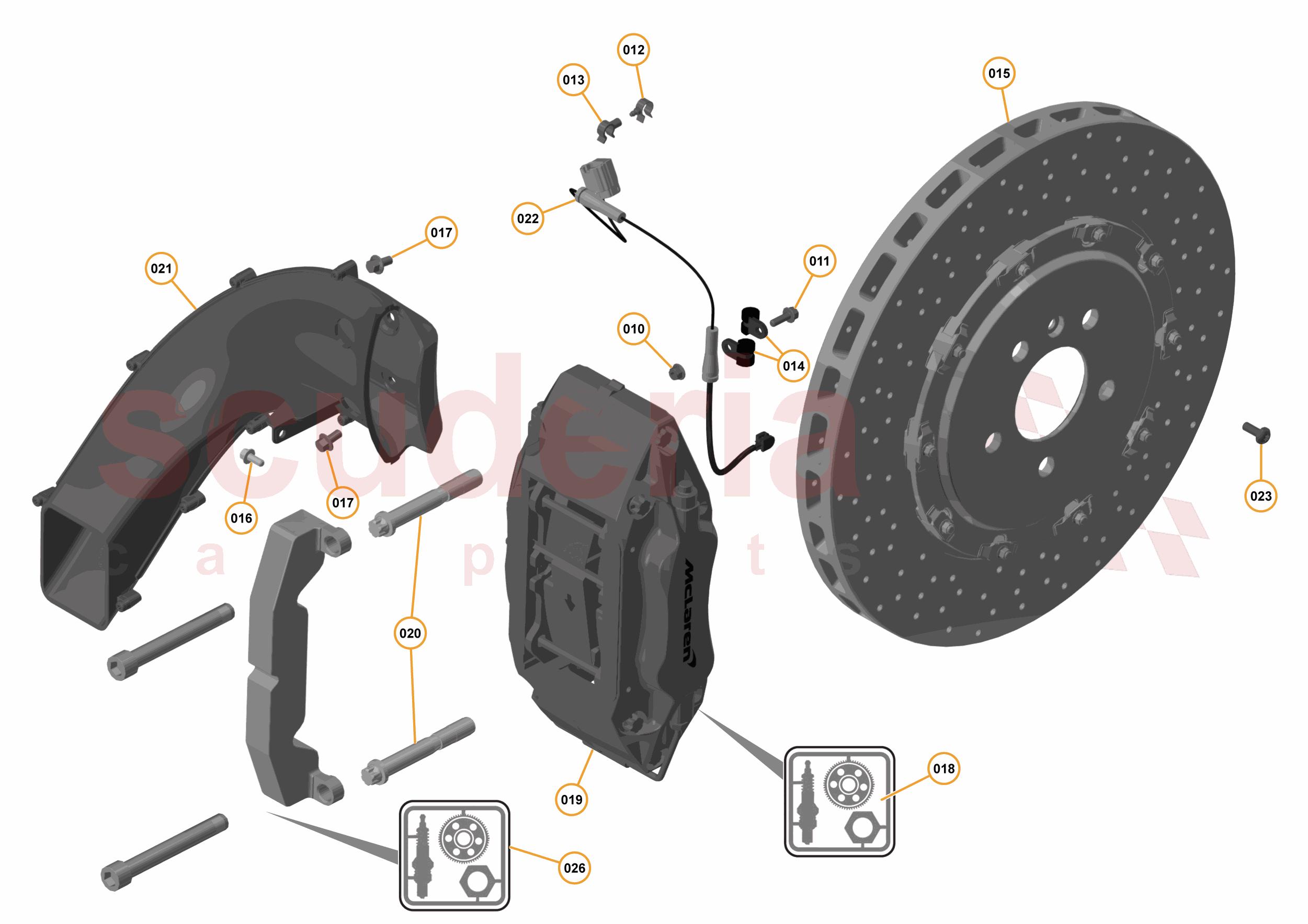 9 - C1 - BRAKE SYSTEM - 9.3 - 04 - REAR BRAKE DISCS AND CALIPERS of McLaren McLaren McLaren 675LT Spider