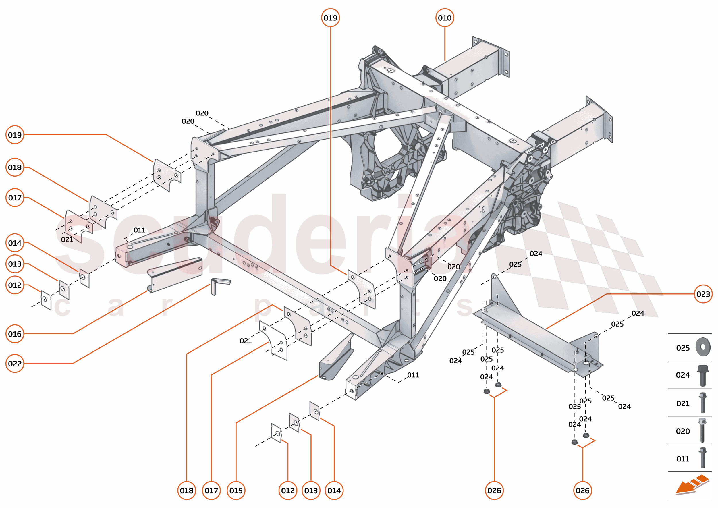 3 - REAR STRUCTURES - 3.1 - REAR FRAME of McLaren McLaren McLaren 600LT
