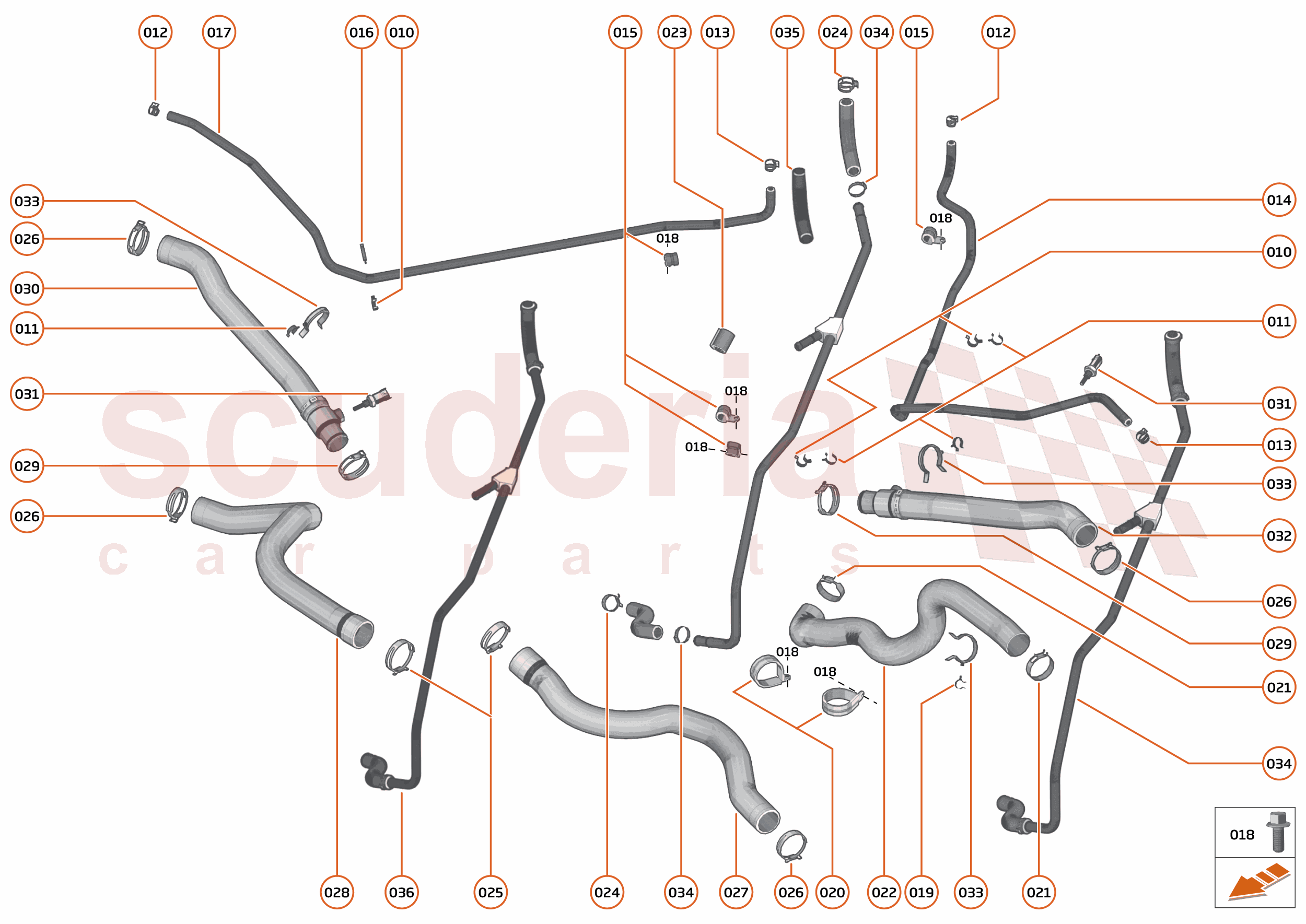 30 - COOLING - HIGH TEMP - 30.1 - HIGH TEMPERATURE CIRCUIT & PIPES of McLaren McLaren McLaren 600LT Spider
