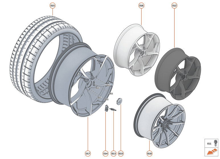 16 - SUSPENSION - 16.12 - WHEEL AND TYRE ASSEMBLIES REAR LEFT of McLaren McLaren Ultimate Series McLaren Elva