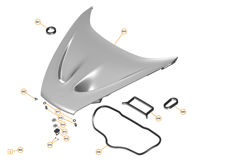5 - CLOSURES - 5.1 - BONNET STRUCTURE of McLaren McLaren Ultimate Series McLaren P1 Coupe