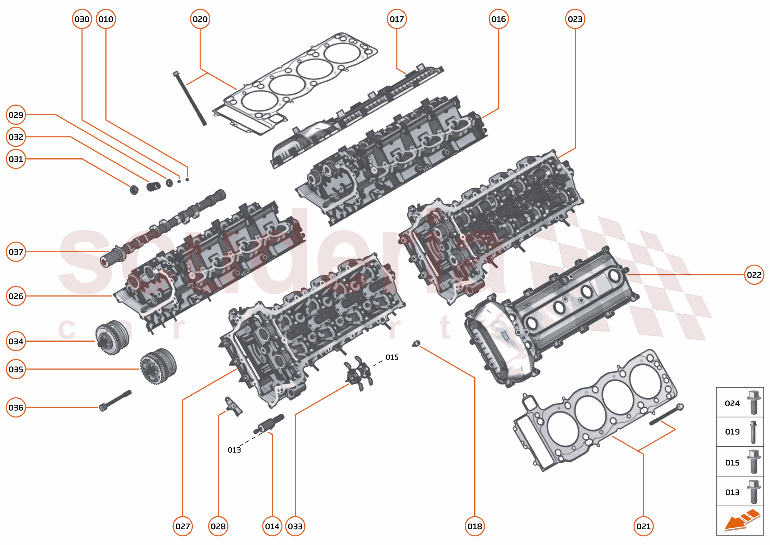32 - ENGINE - 32.1 - CYLINDER HEADS AND CAM PHASERS of McLaren McLaren Ultimate Series McLaren P1 Coupe