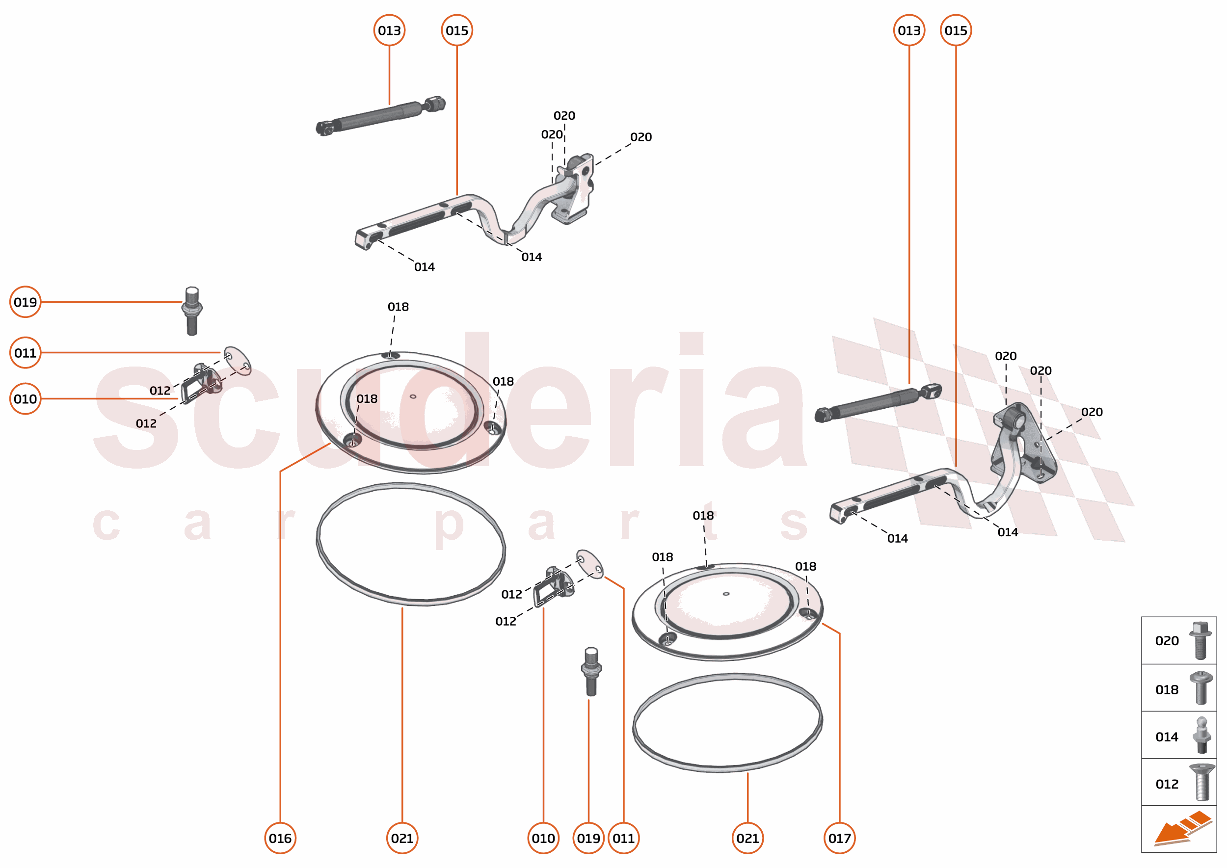 10 - CLOSURES ANCILLARIES - 10.5 - TAILGATE/ENGINE COVER HARDWARE of McLaren McLaren Ultimate Series McLaren Elva