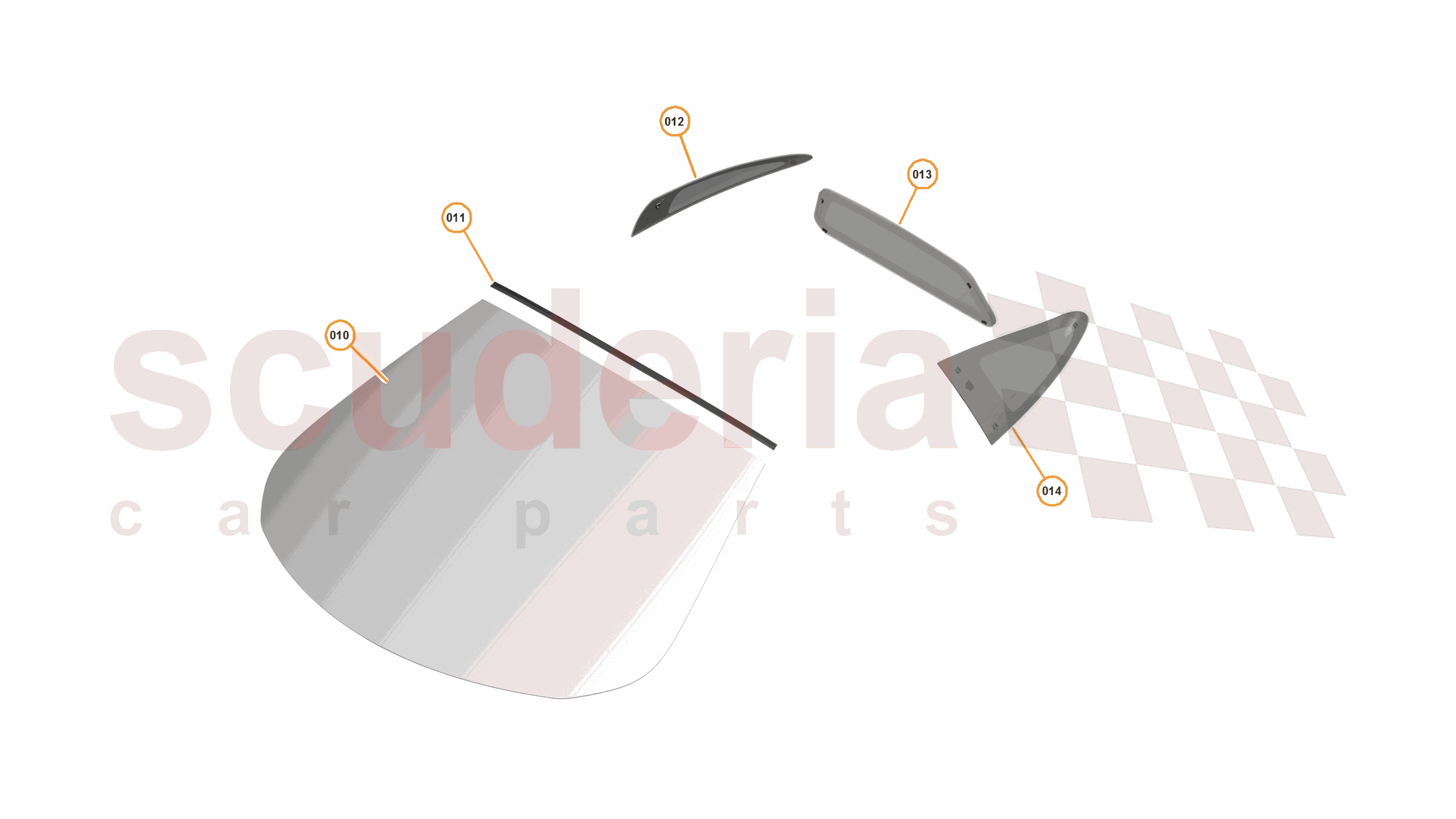4 - A4 - PANELS, GLAZING, AND PAINT - 4.1 - 01 - GLAZING of McLaren McLaren McLaren 12C Coupe