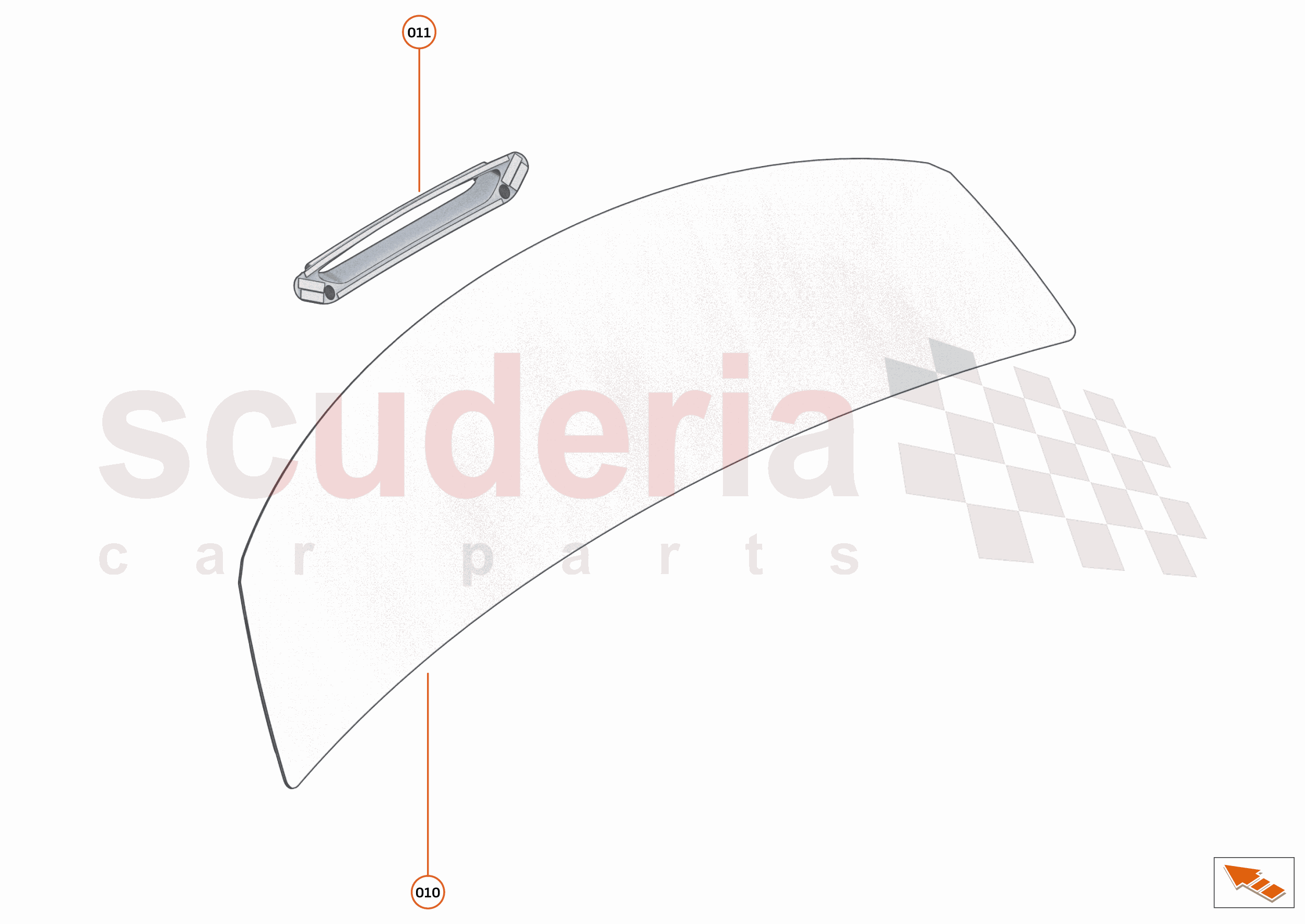 12 - GLAZING BODY - 12.2 - BULKHEAD GLAZING FIXED of McLaren McLaren McLaren Artura
