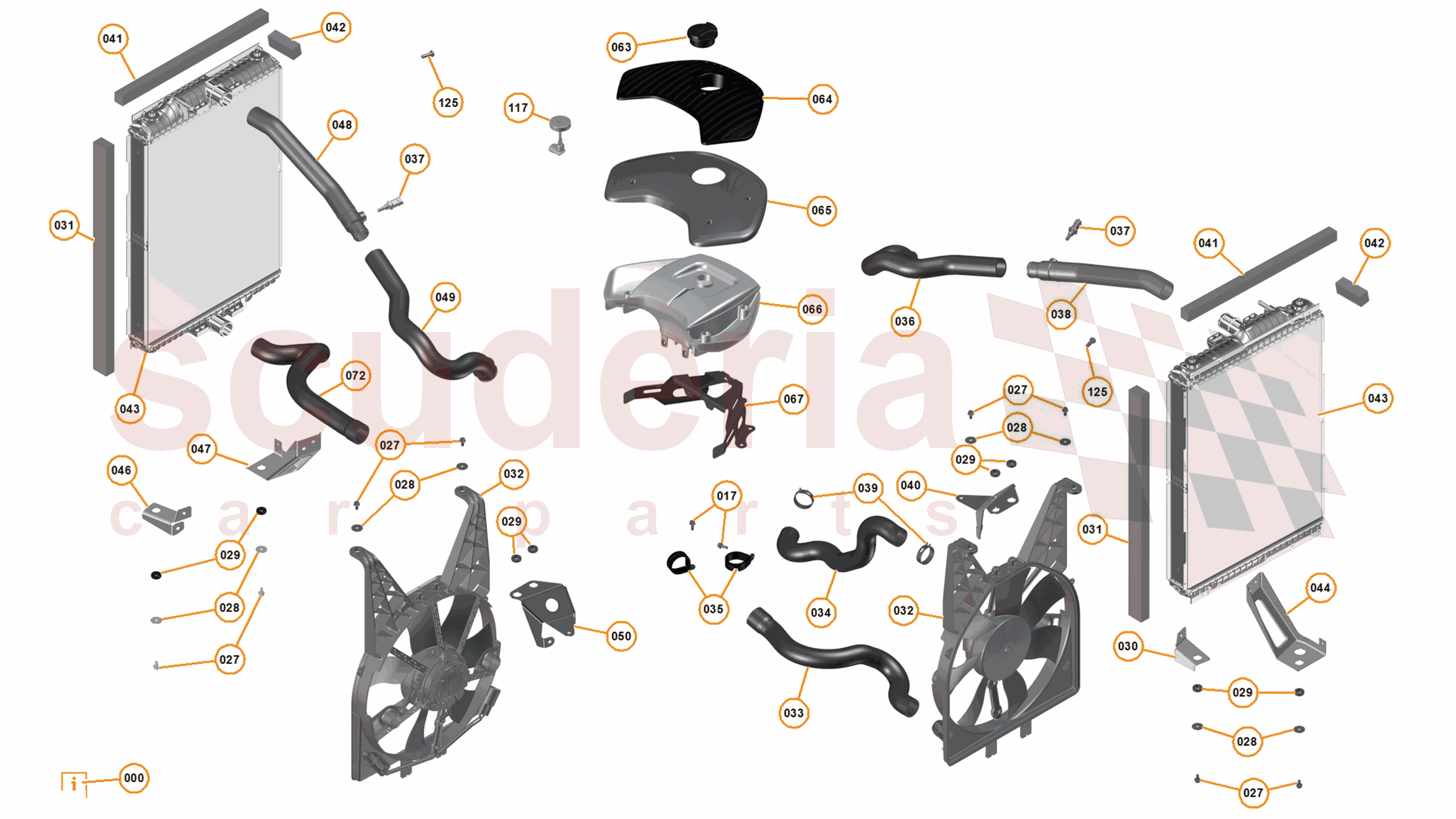 14 - L1 - COOLING SYSTEM - 14.2 - 01 - MAIN ENGINE RADIATORS, FANS AND COOLANT RESERVOIR of McLaren McLaren McLaren 12C Coupe