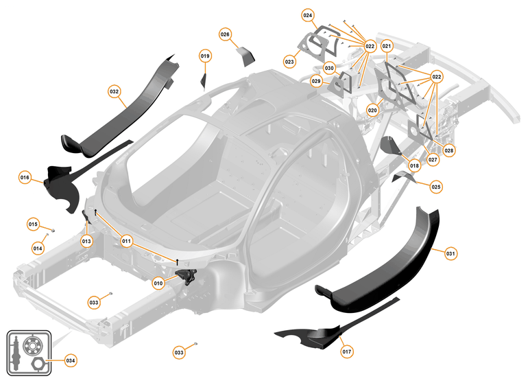2 - MID STRUCTURES - 2.1 - MONOCOQUE of McLaren McLaren Ultimate Series McLaren P1 Coupe