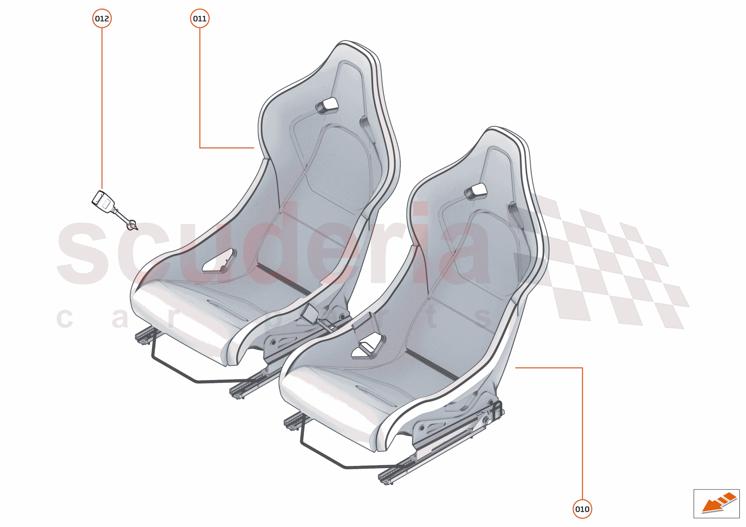 47 - INTERIOR SYSTEMS - 47.11 - SEAT ASSEMBLY - RACE of McLaren McLaren McLaren 720S Spider