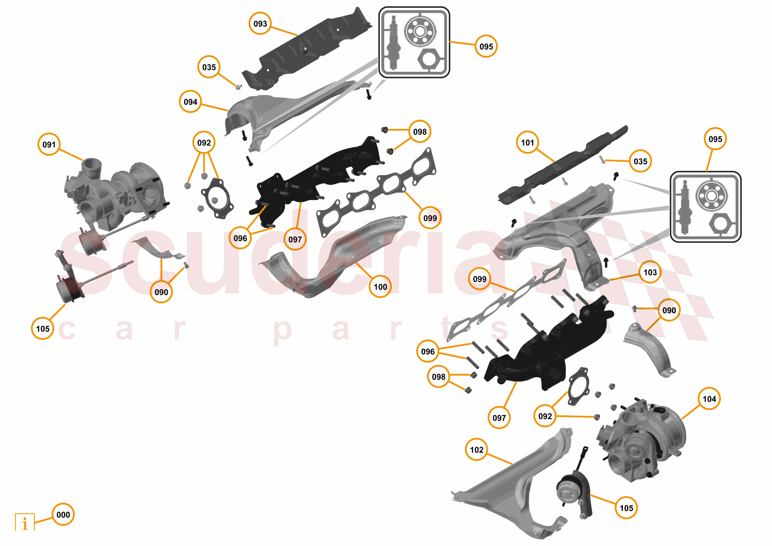 16 - F1 - POWER UNIT - 16.8 - 01 - POWER UNIT - EXHAUST MANIFOLD + TURBOCHARGERS of McLaren McLaren McLaren 650S Coupe