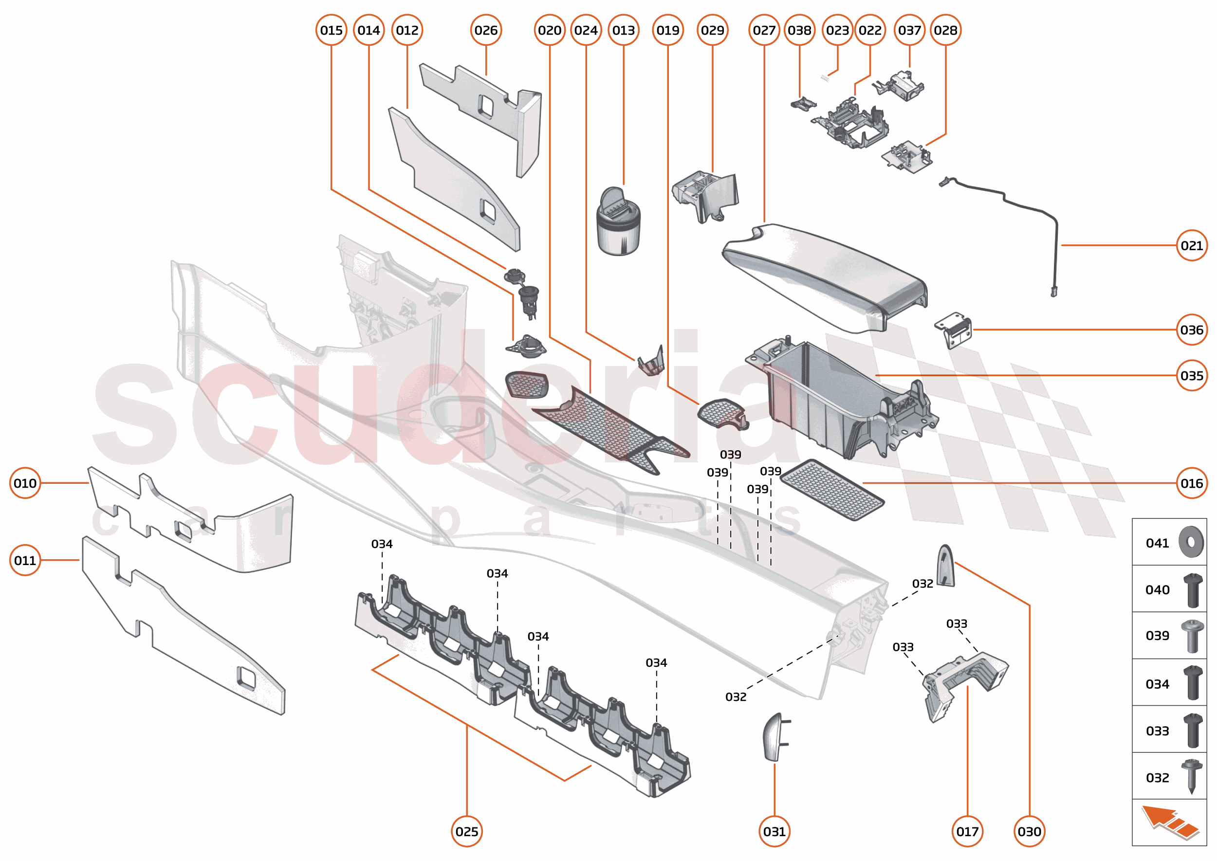 49 - INTERIOR SYSTEMS - 49.4 - ASSY TUNNEL CONSOLE - COMPONENTS & HARDWARE of McLaren McLaren McLaren 765LT Spider
