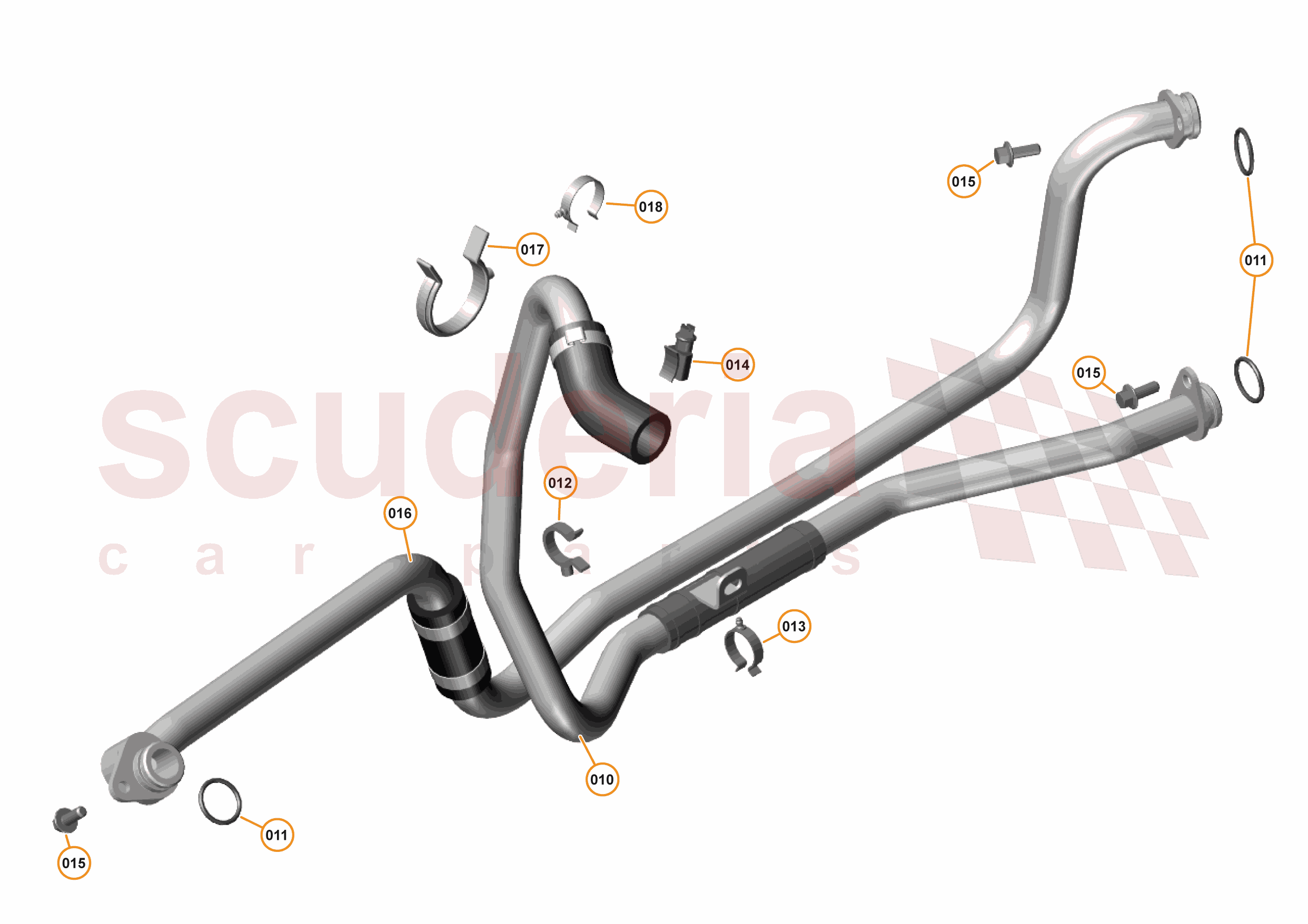 41 - TRANSMISSION COOLING SYSTEMS - 41.1 - TRANS OIL COOLER FEED + RTRN PIPES of McLaren McLaren McLaren 720S Coupe