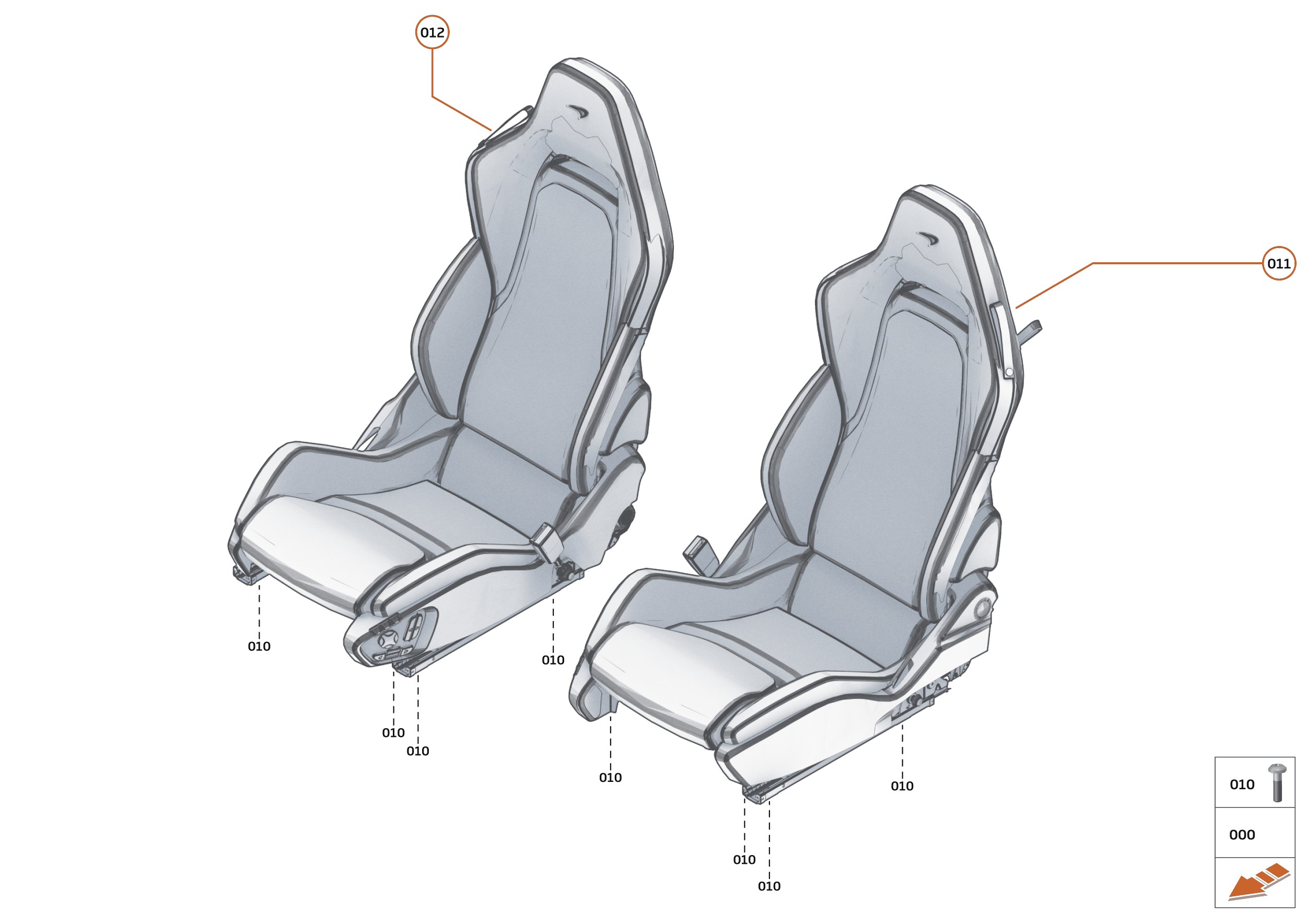 41 - INTERIOR SYSTEMS - 41.5 - SEAT ASSY of McLaren McLaren GT McLaren GT