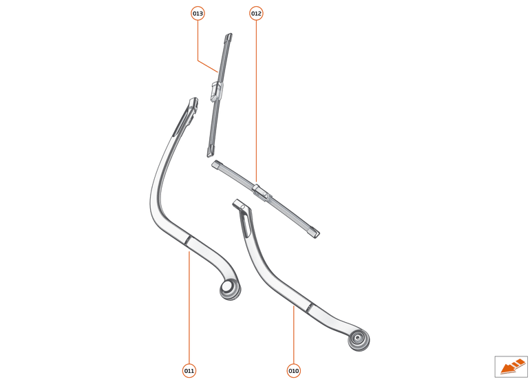 13 - WIPERS AND WASHER SYSTEM - 13.3 - WINDSCREEN WIPER ARMS of McLaren McLaren Ultimate Series McLaren Elva