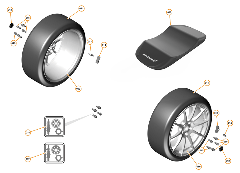 19 - SUSPENSION - WHEELS AND TYRES FRONT - 19.1 - WHEEL AND TYRE ASSEMBLIES FRONT of McLaren McLaren Ultimate Series McLaren P1 Coupe