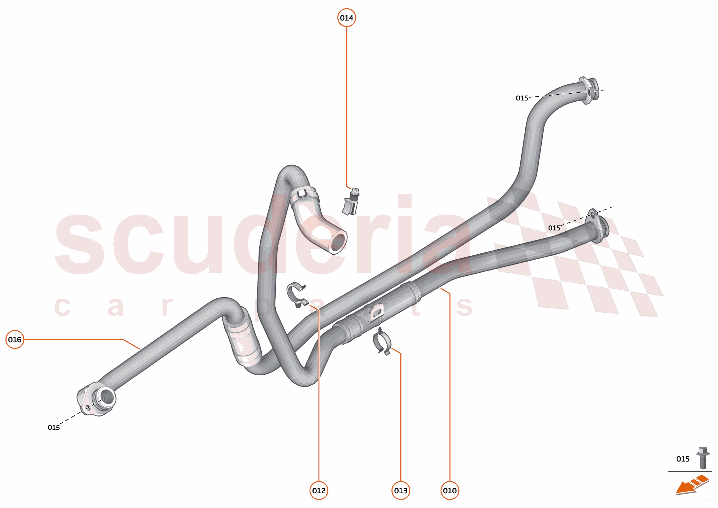 41 - TRANSMISSION COOLING SYSTEMS - 41.1 - TRANS OIL COOLER FEED + RTRN PIPES of McLaren McLaren McLaren 750S Spider