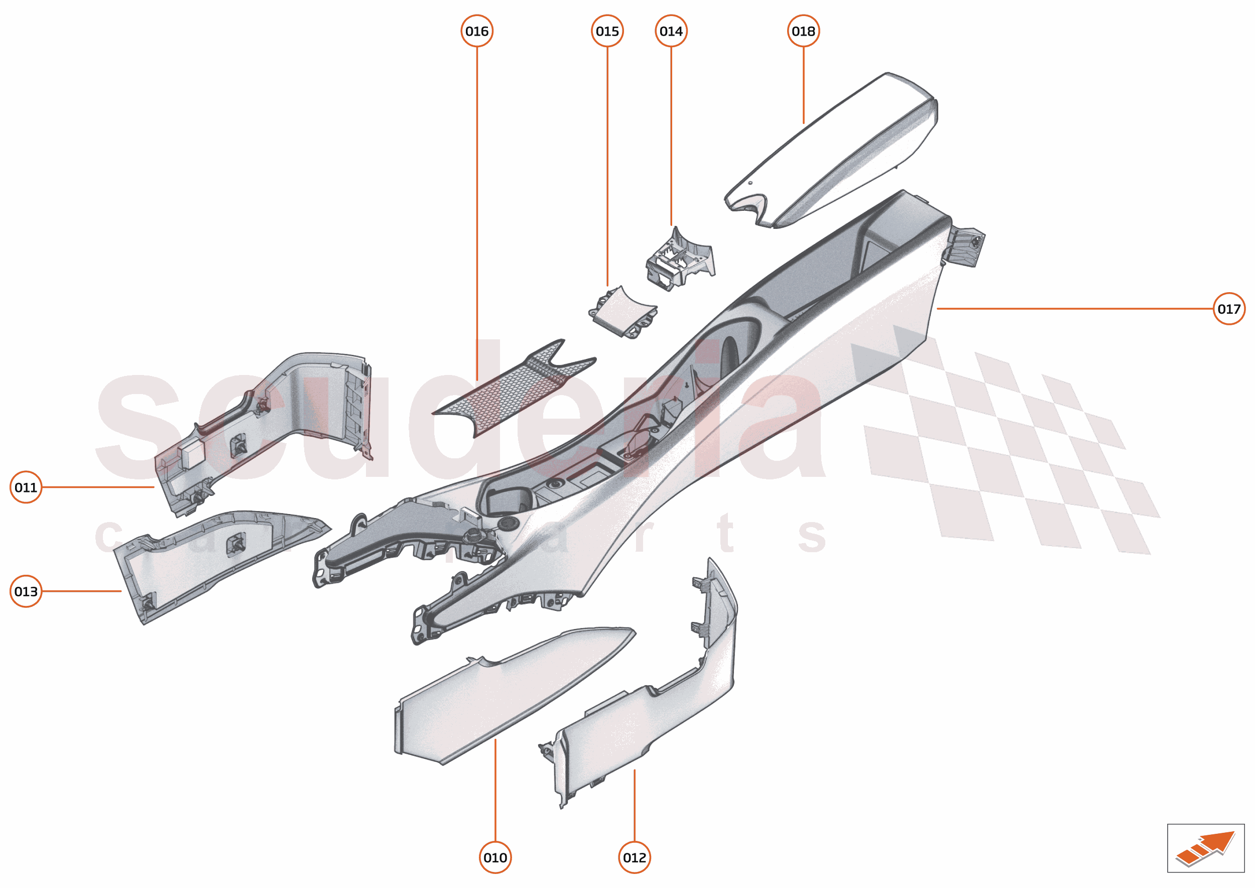 48 - INTERIOR SYSTEMS - 48.3 - TUNNEL CONSOLE of McLaren McLaren McLaren 765LT