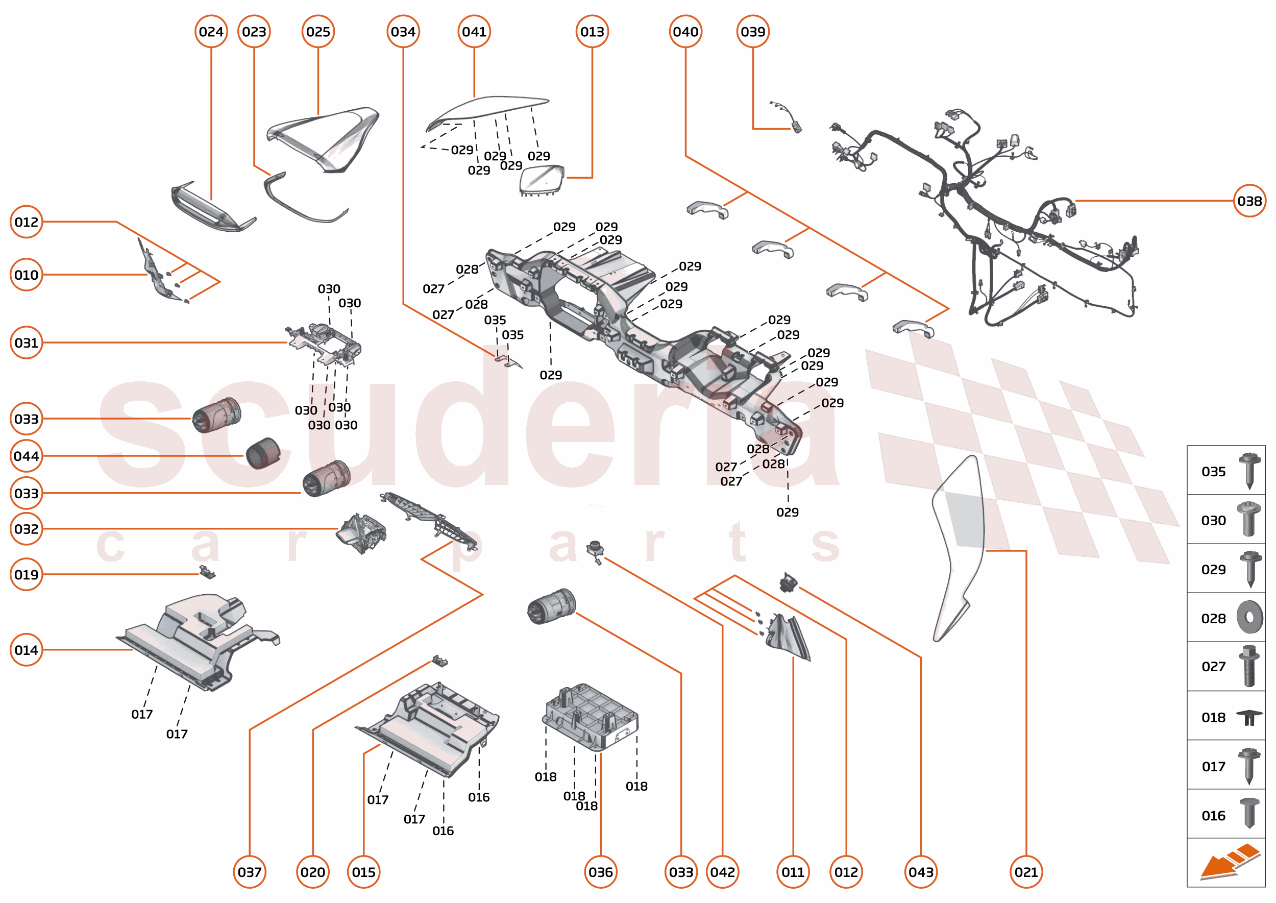 49 - INTERIOR SYSTEMS - 49.1 - ASSY FACIA - COMPONENTS & HARDWARE of McLaren McLaren McLaren 765LT Spider