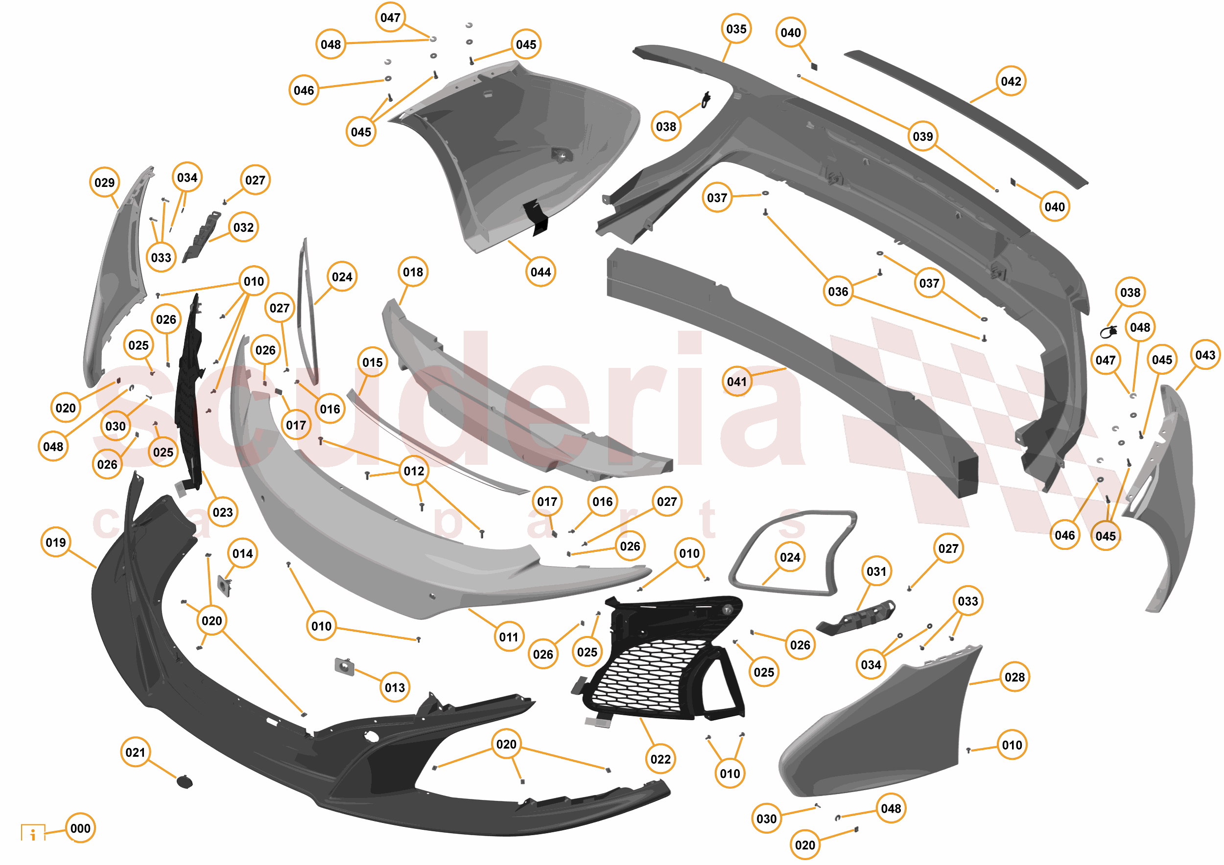 2 - A2 - EXTERIOR TRIM, LIGHTING, AND WIPERS - 2.3 - 01 - BUMPERS - 625C & 650S - CARBON of McLaren McLaren McLaren 12C Coupe