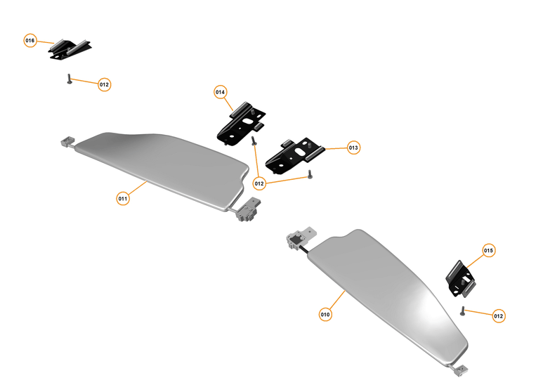 49 - INTERIOR SYSTEMS - 49.10 - SUNVISOR of McLaren McLaren Ultimate Series McLaren P1 Coupe