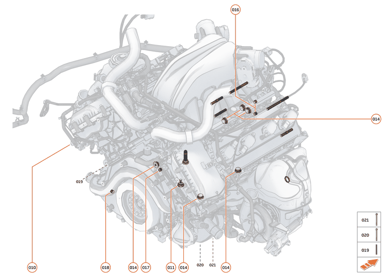 21 - ENGINE - 21.9 - POWER UNIT ASSEMBLY & CYLINDER BLOCK HARDWARE of McLaren McLaren Ultimate Series McLaren Elva