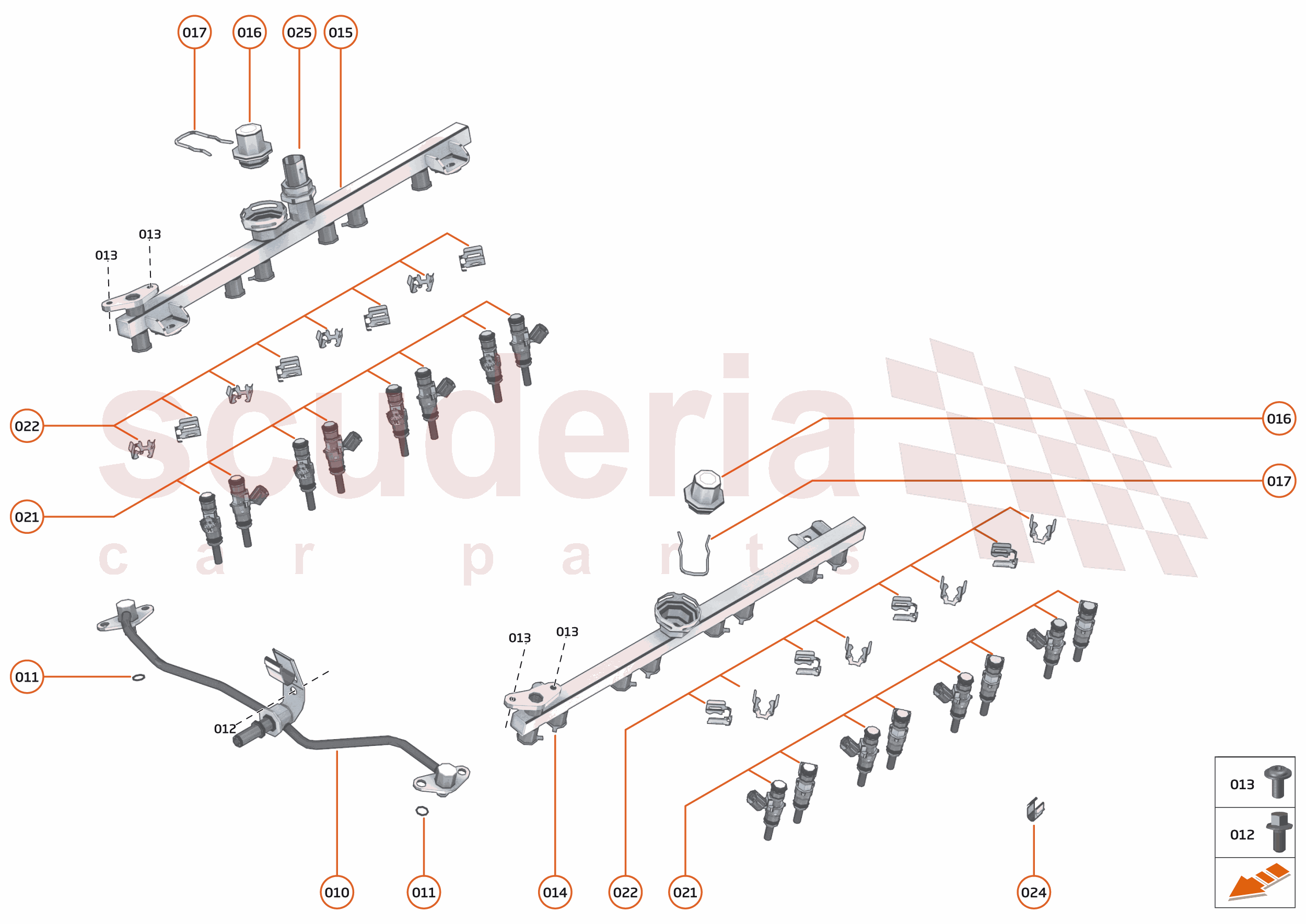 21 - ENGINE - 21.6 - FUEL RAIL & INJECTORS  of McLaren McLaren Ultimate Series McLaren Elva