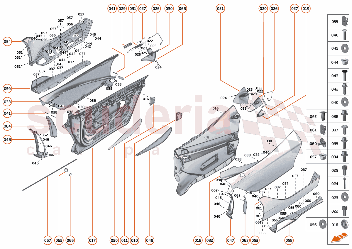 7 - CLOSURES - 7.4 - DOORS STRUCTURE of McLaren McLaren McLaren 765LT Spider