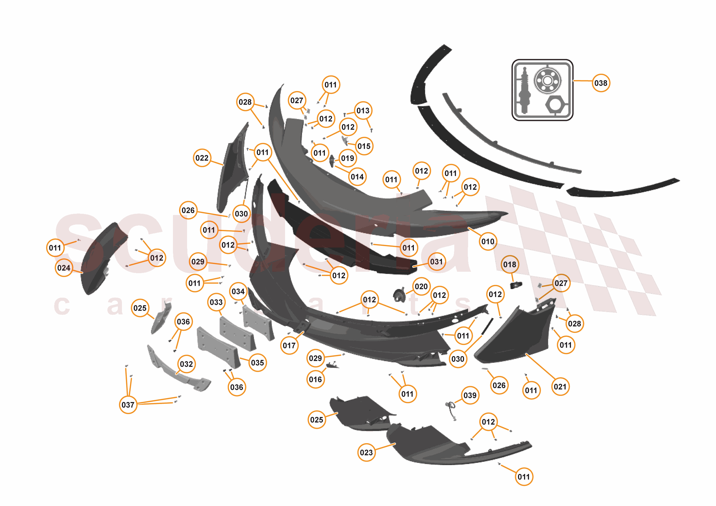 10 - GLAZING - EXTERIOR - 9.1 - FRONT BUMPER of McLaren McLaren McLaren 570S Spider