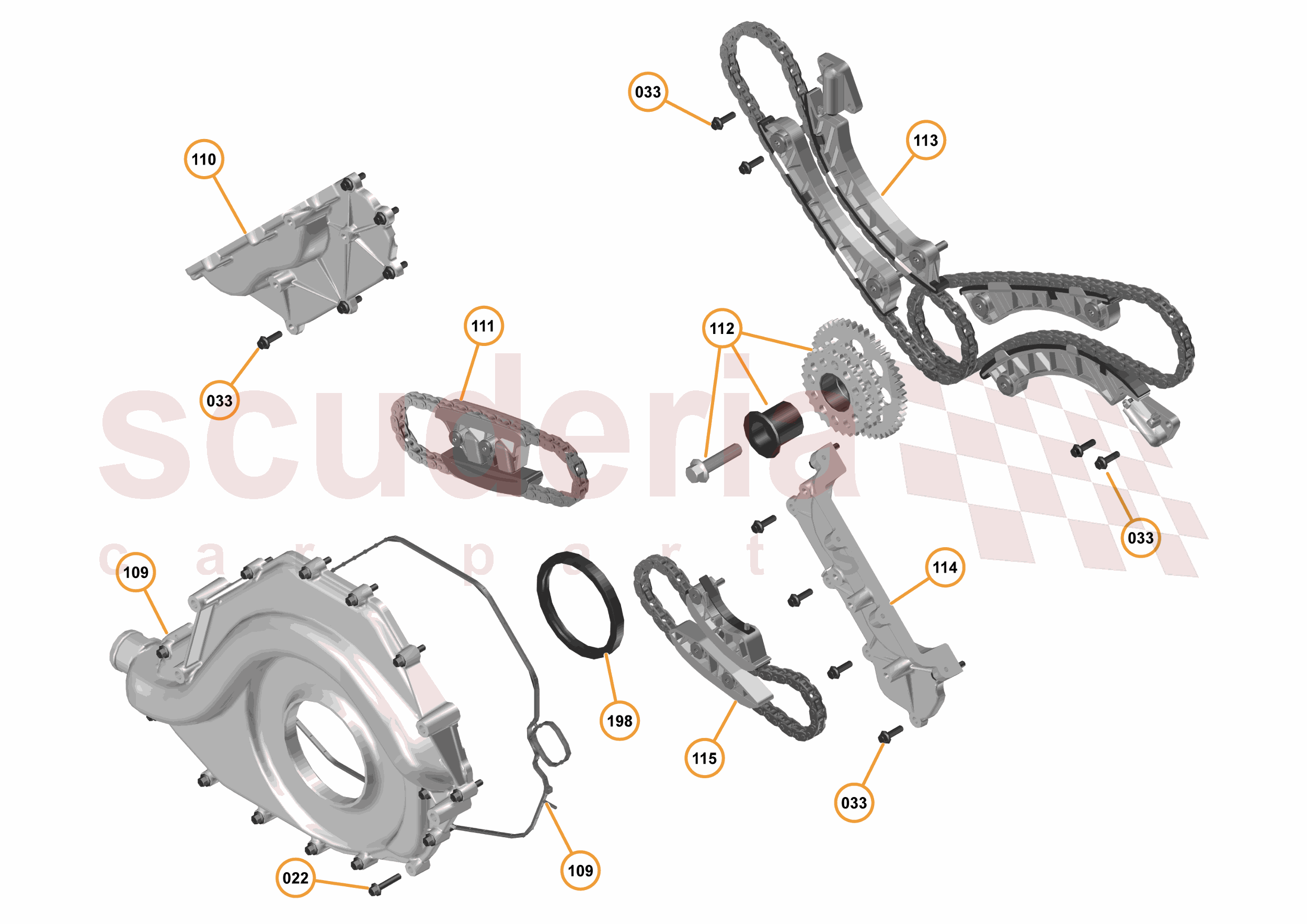 16 - F1 - POWER UNIT - 16.10 - 01 - POWER UNIT - FRONT COVER + TIMING CHAINS of McLaren McLaren McLaren 12C Spider