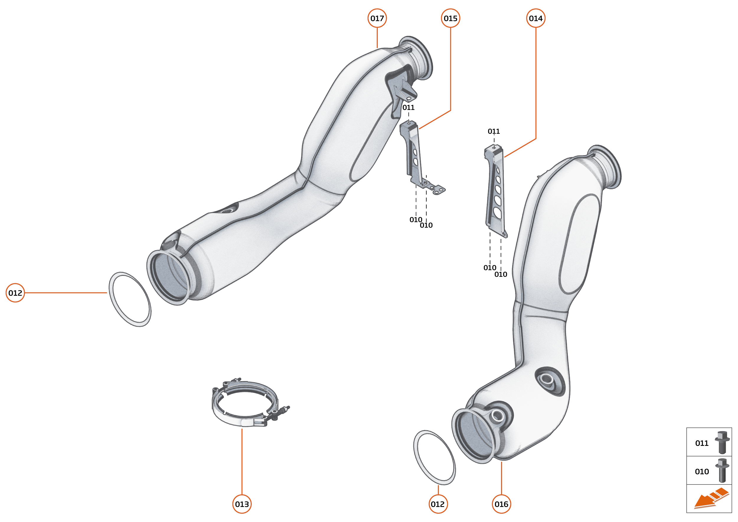 30 - EXHAUST - 30.1 - LINK PIPE AND CATALYST of McLaren McLaren GT McLaren GT