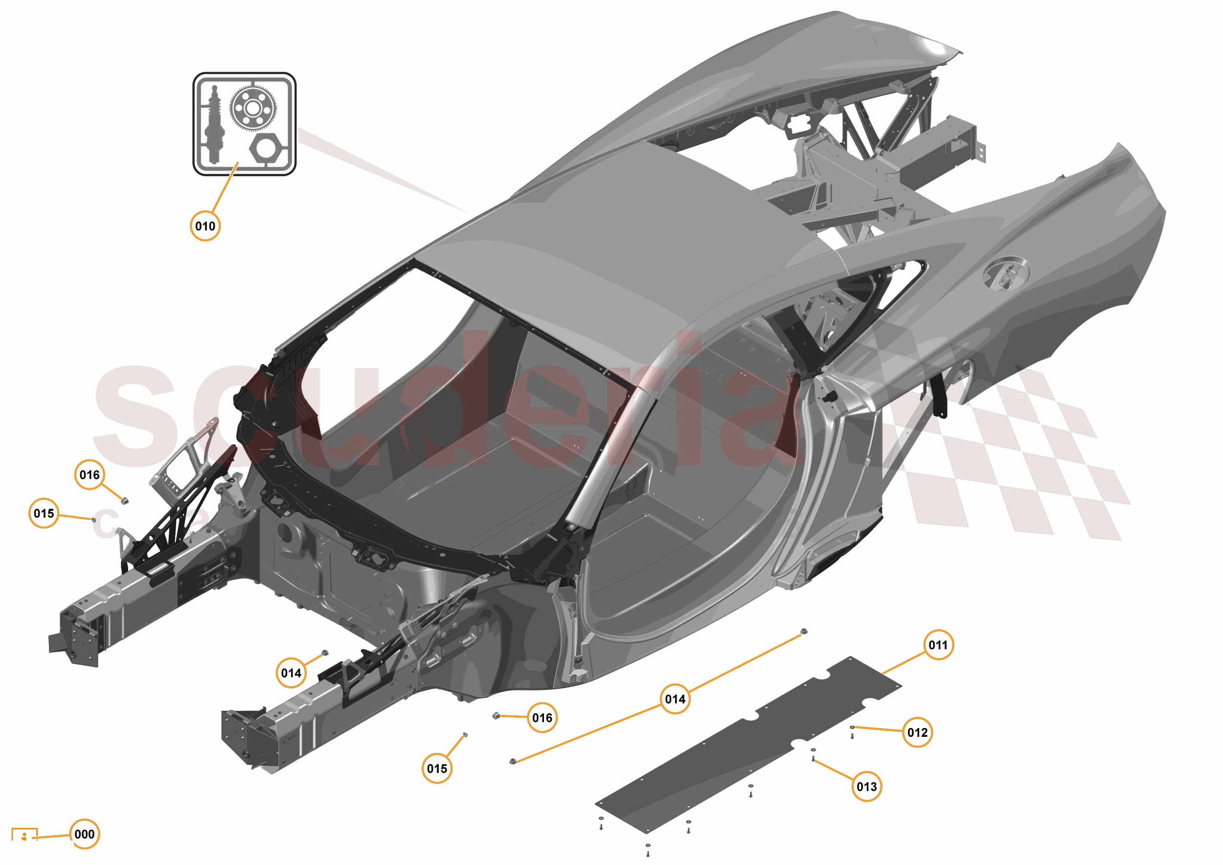 1 - A1 - BODY STRUCTURES - 1.1 - 01 - TUB STRUCTURE of McLaren McLaren McLaren 675LT Coupe