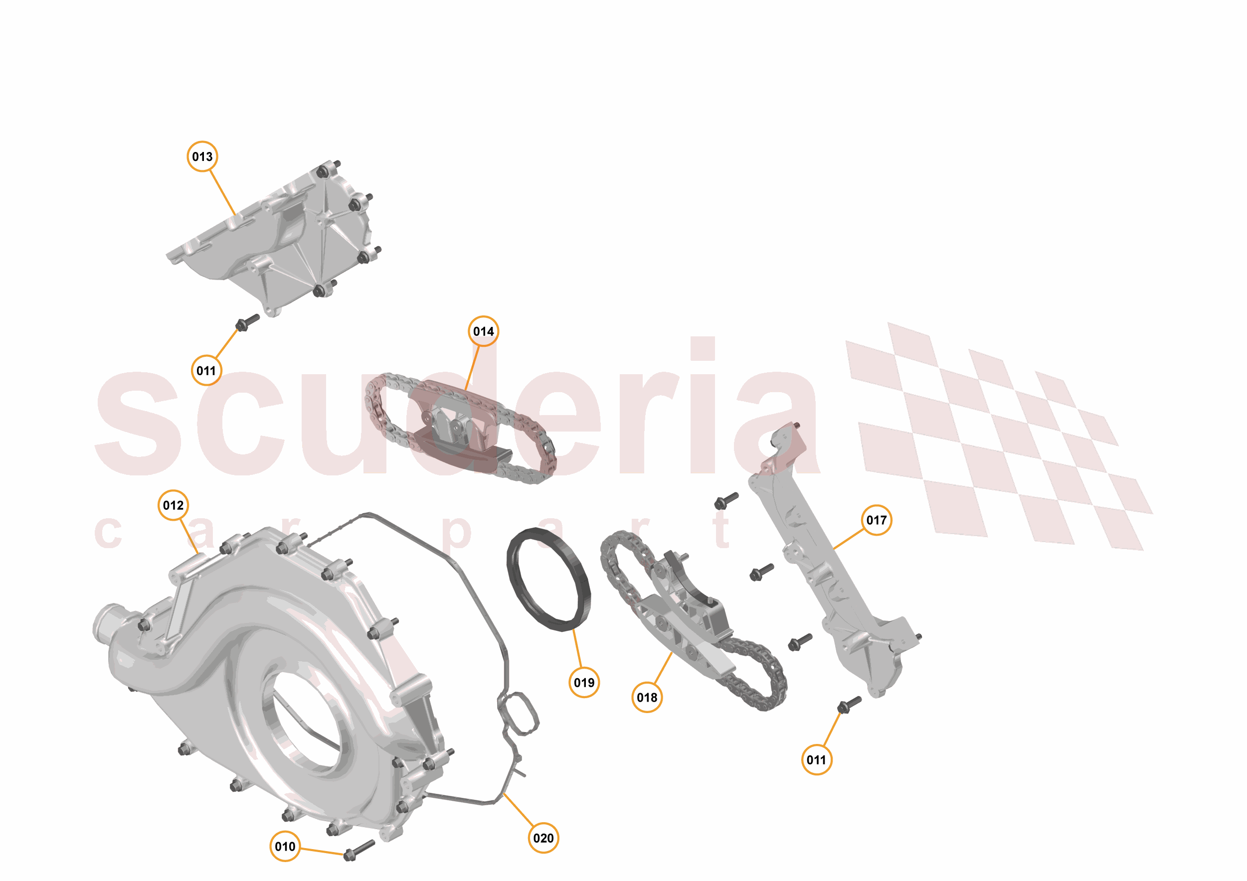16 - F1 - POWER UNIT - 16.10 - 01 - POWER UNIT - FRONT COVER + TIMING CHAINS of McLaren McLaren McLaren 675LT Spider