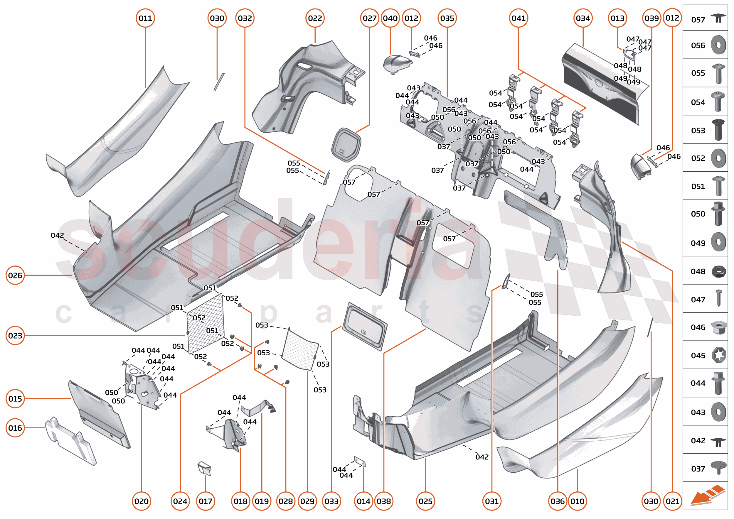 49 - INTERIOR SYSTEMS - 49.9 - LOWER & REAR TRIM of McLaren McLaren McLaren 750S Spider