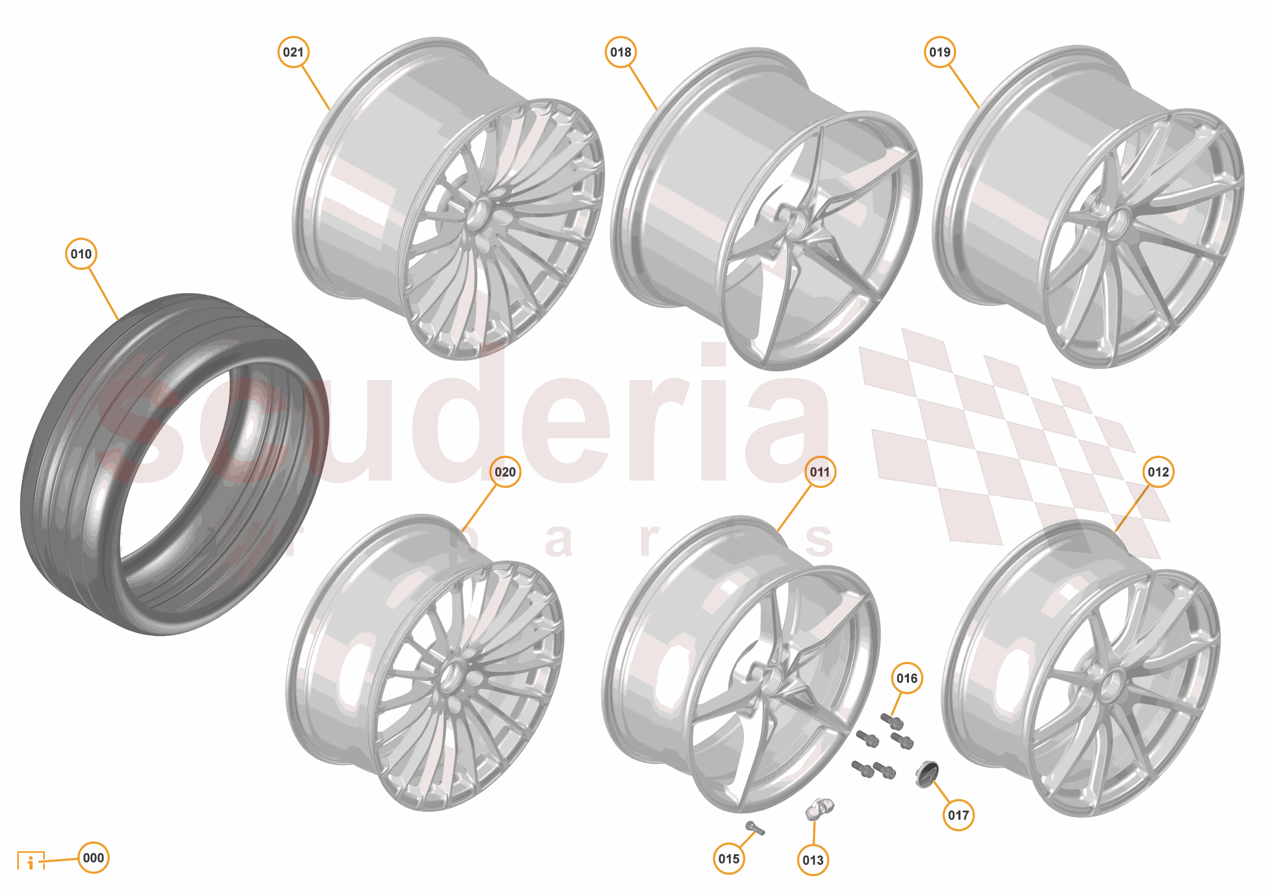 8 - B3 - WHEELS AND TYRES - 8.1 - 01 - WHEEL ASSEMBLY of McLaren McLaren McLaren 675LT Spider