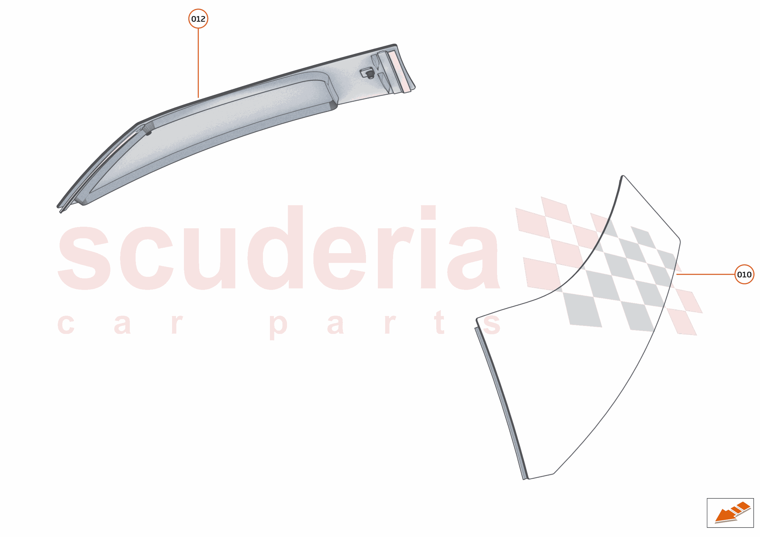 9 - GLAZING - 9.3 - QTR GLASS of McLaren McLaren McLaren 620R