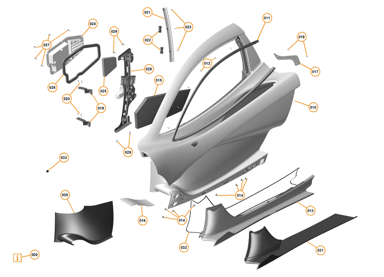 5 - CLOSURES - 5.4 - DOORS STRUCTURE of McLaren McLaren Ultimate Series McLaren P1 Coupe