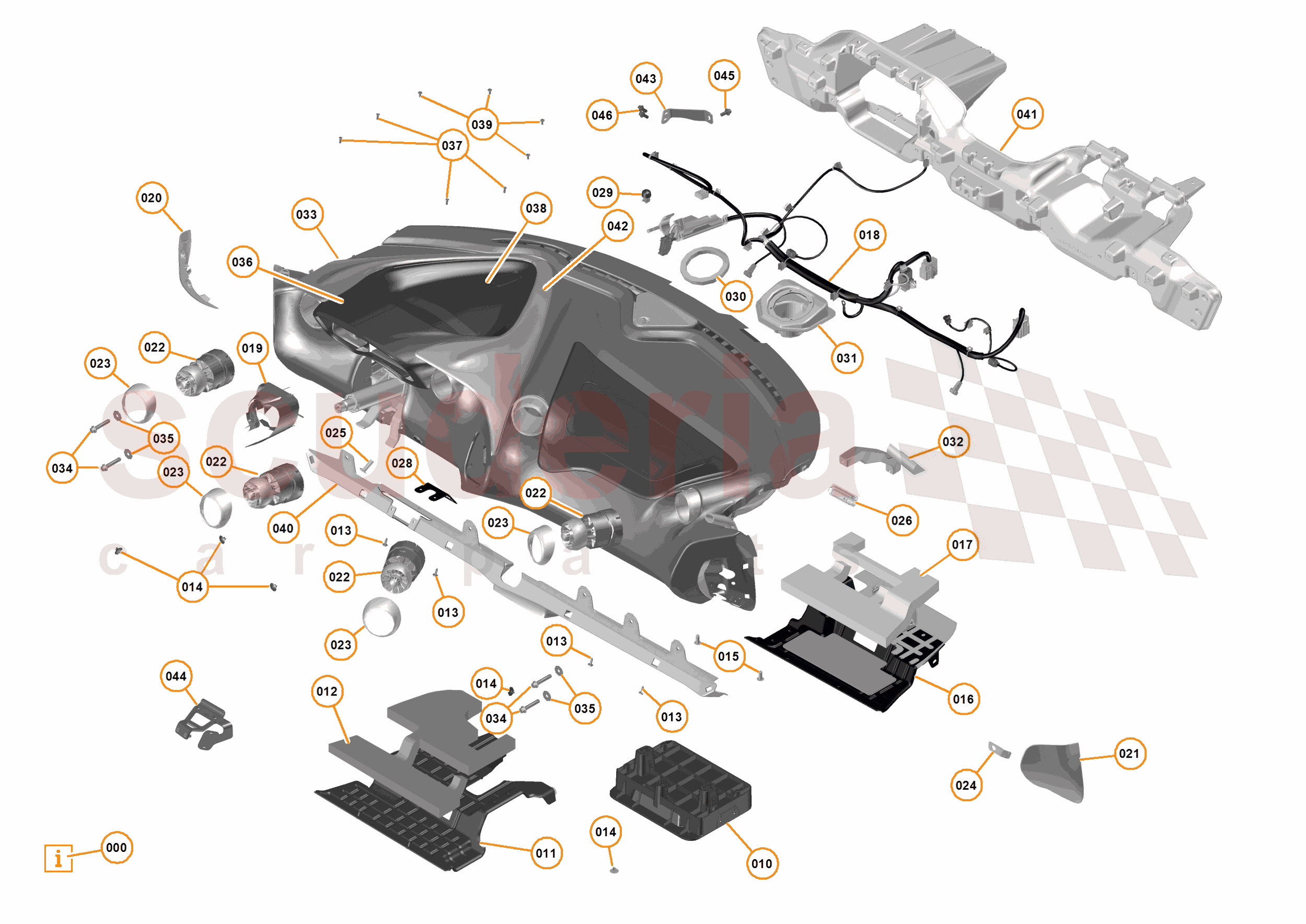 49 - INTERIOR SYSTEMS - 49.1 - ASSY FACIA of McLaren McLaren Ultimate Series McLaren P1 Coupe