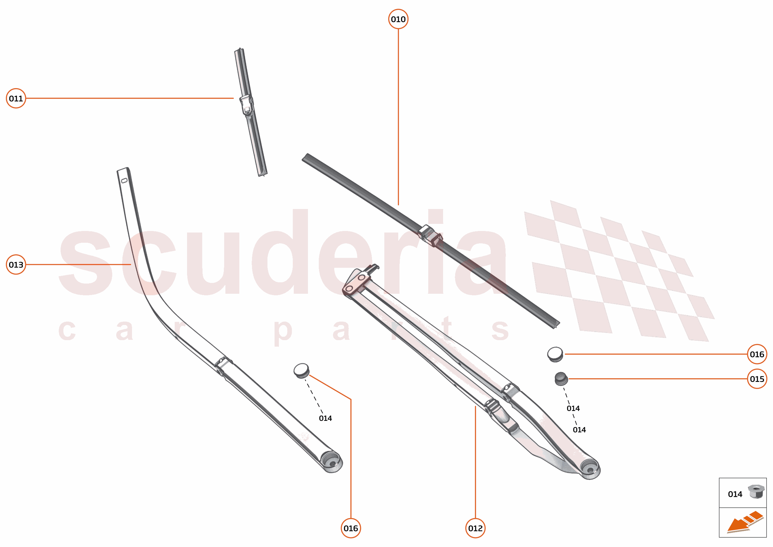 13 - WIPERS & WASHER SYSTEM - 13.2 - WINDSCREEN WIPER ARMS of McLaren McLaren McLaren 750S Coupe