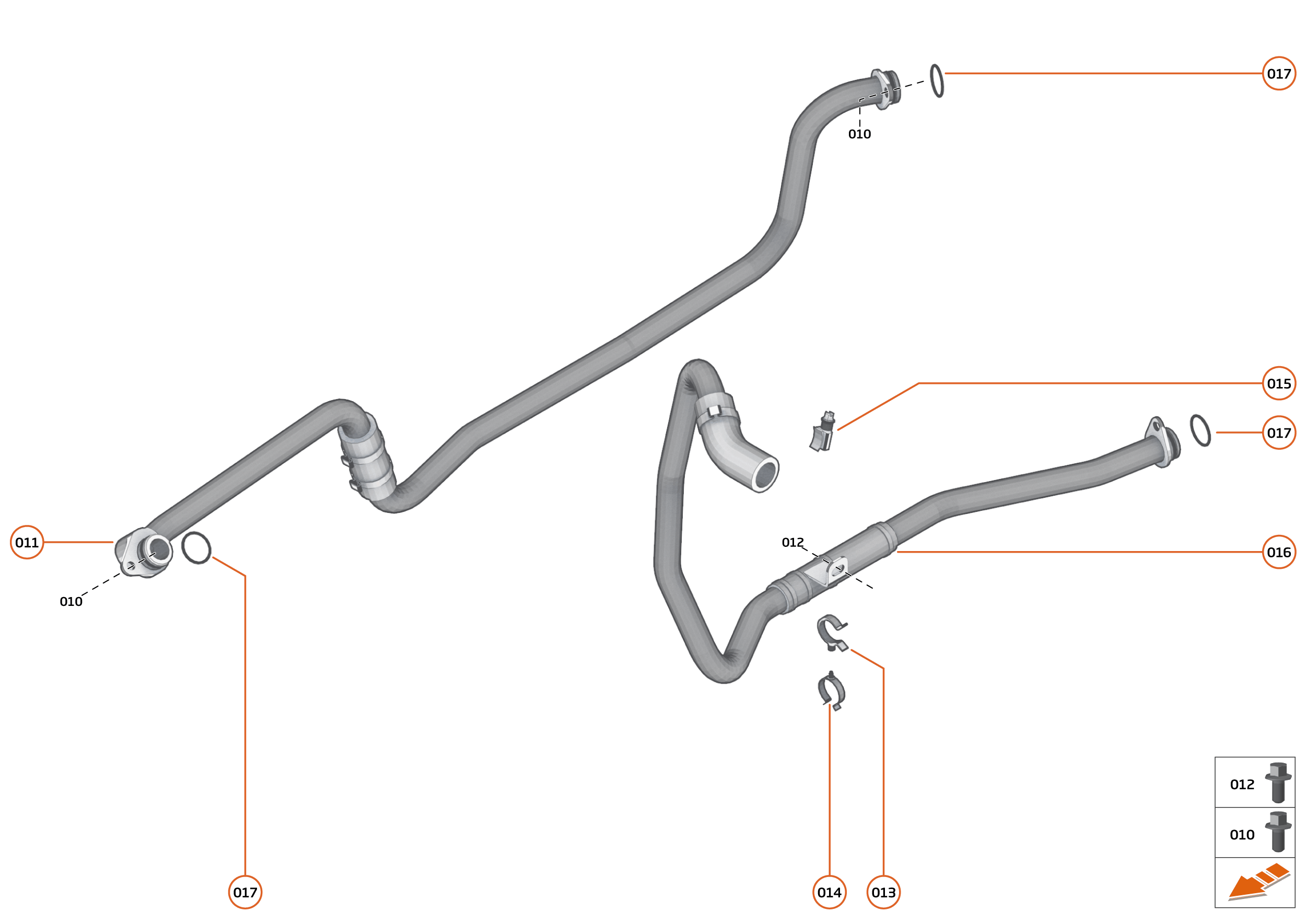 35 - TRANSMISSION COOLING SYSTEM - REAR - 35.1 - TRANS COOLER FEED + RETURN REAR of McLaren McLaren GT McLaren GT