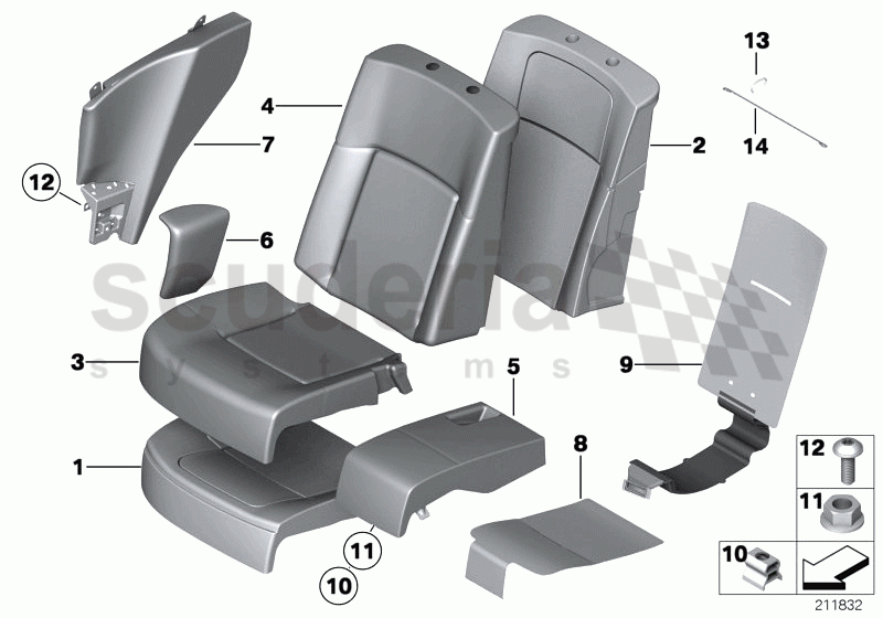 Seat, rear, cushion, & cover, comfort seat of Rolls Royce Rolls Royce Ghost Series I (2009-2014)